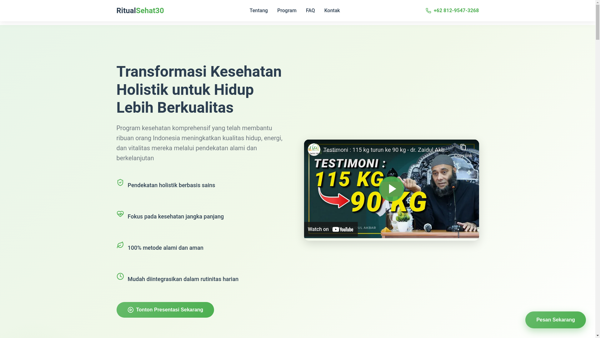 website screenshot of https://ritualsehat30.com/