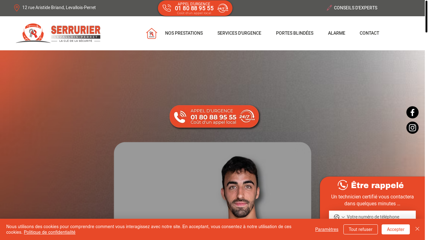 website screenshot of https://reproduction-cles-levallois.fr/