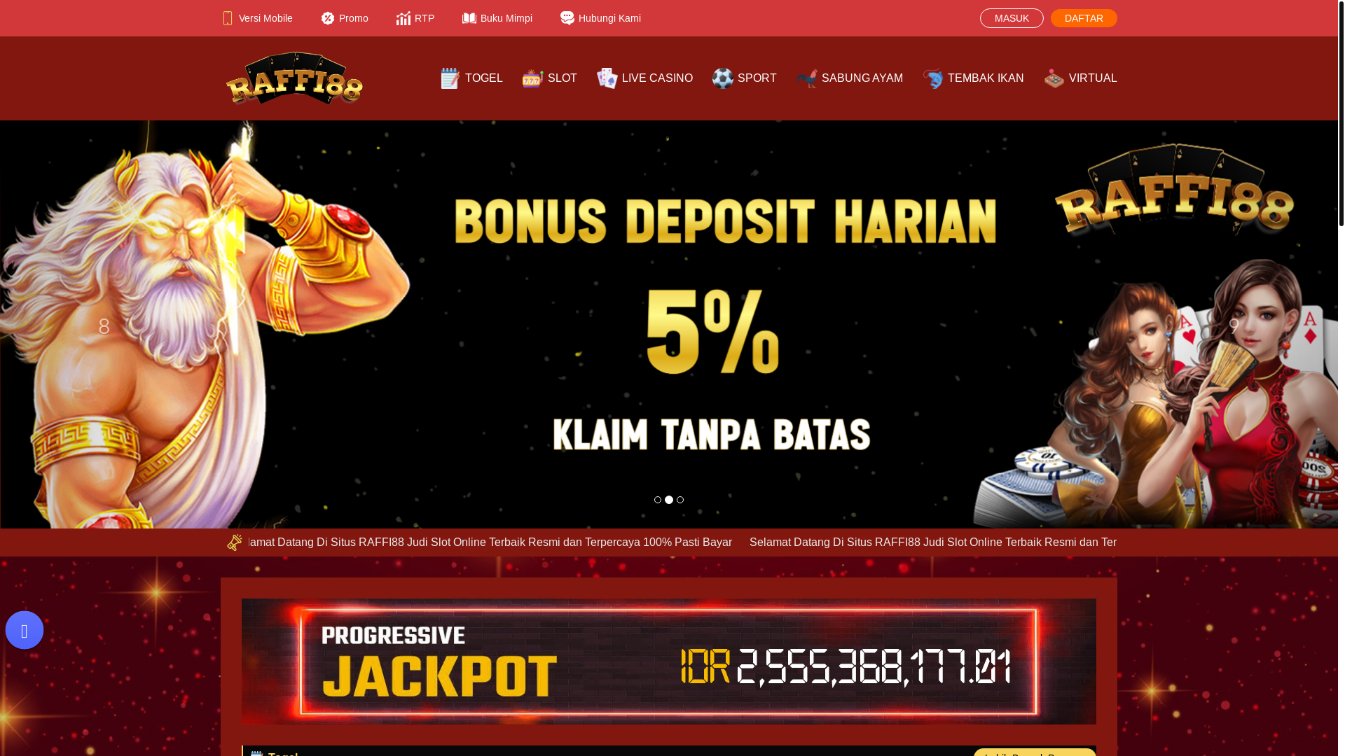 website screenshot of https://raffi88gocekjackpot.net/