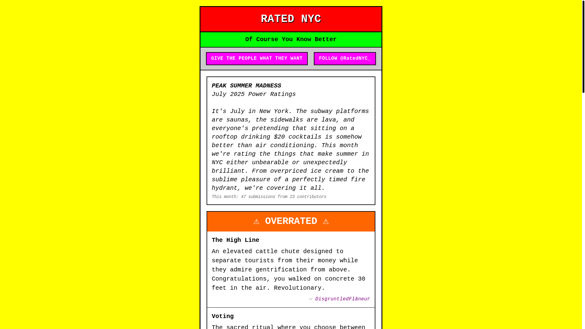 website screenshot of https://ratednyc.com/