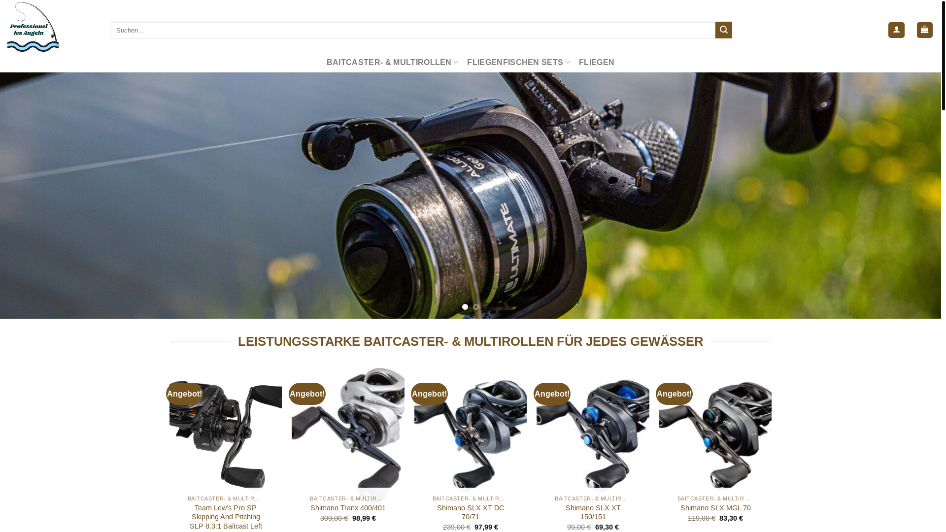 website screenshot of https://professionelleangler.com/
