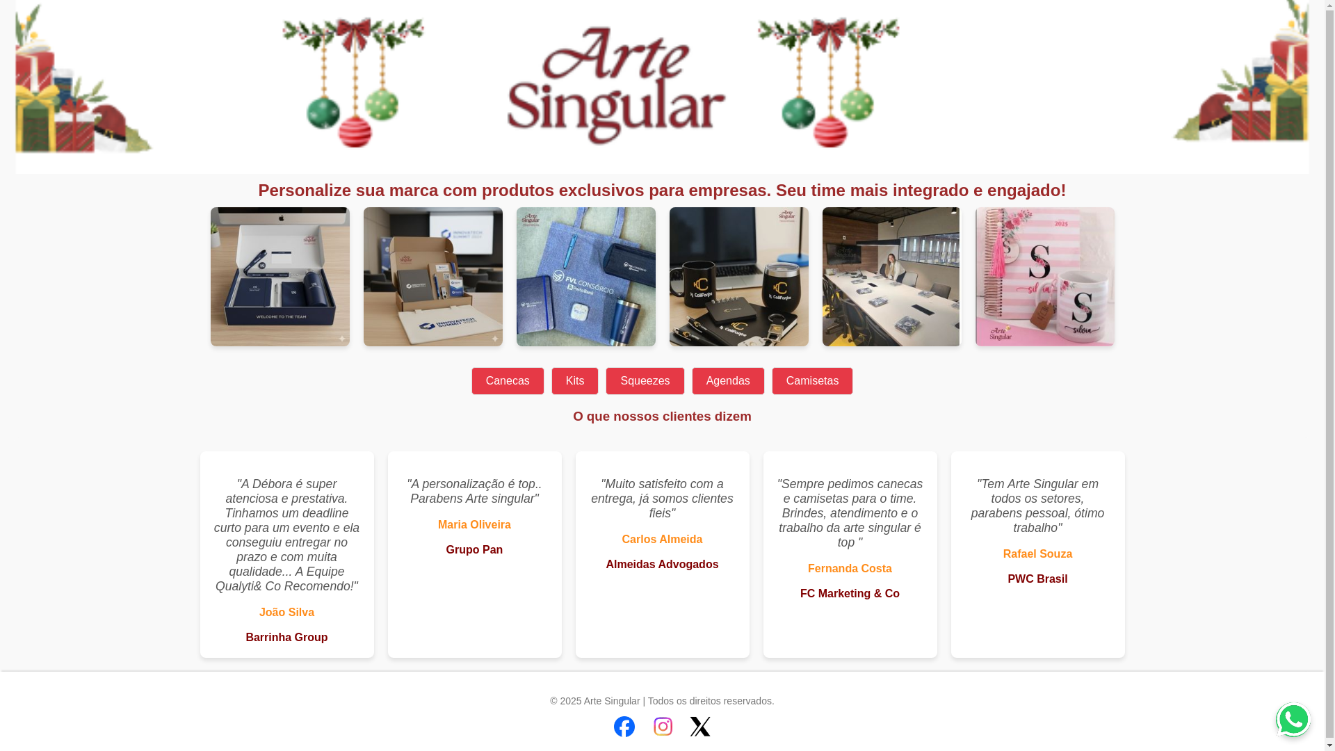 website screenshot of https://artesiingular.com.br/