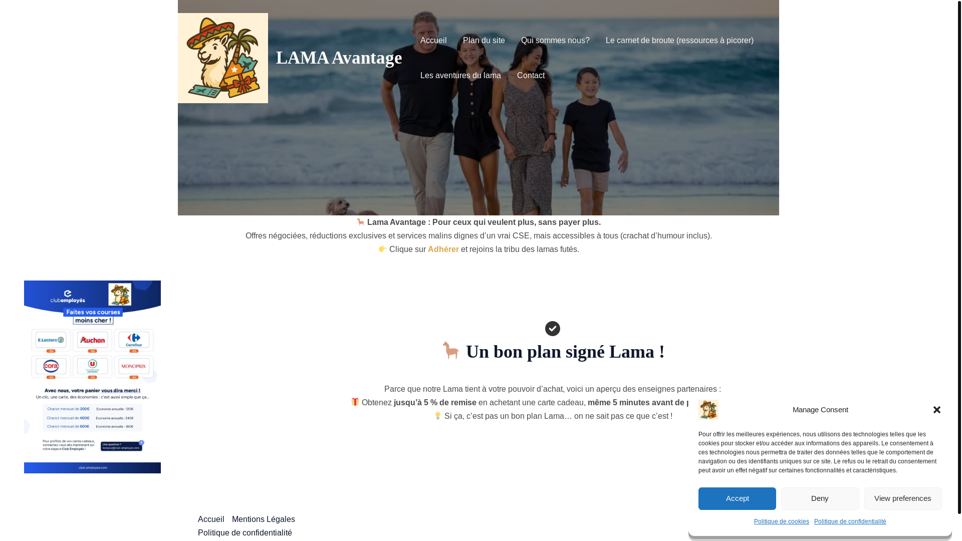 website screenshot of https://lamaavantage.fr/