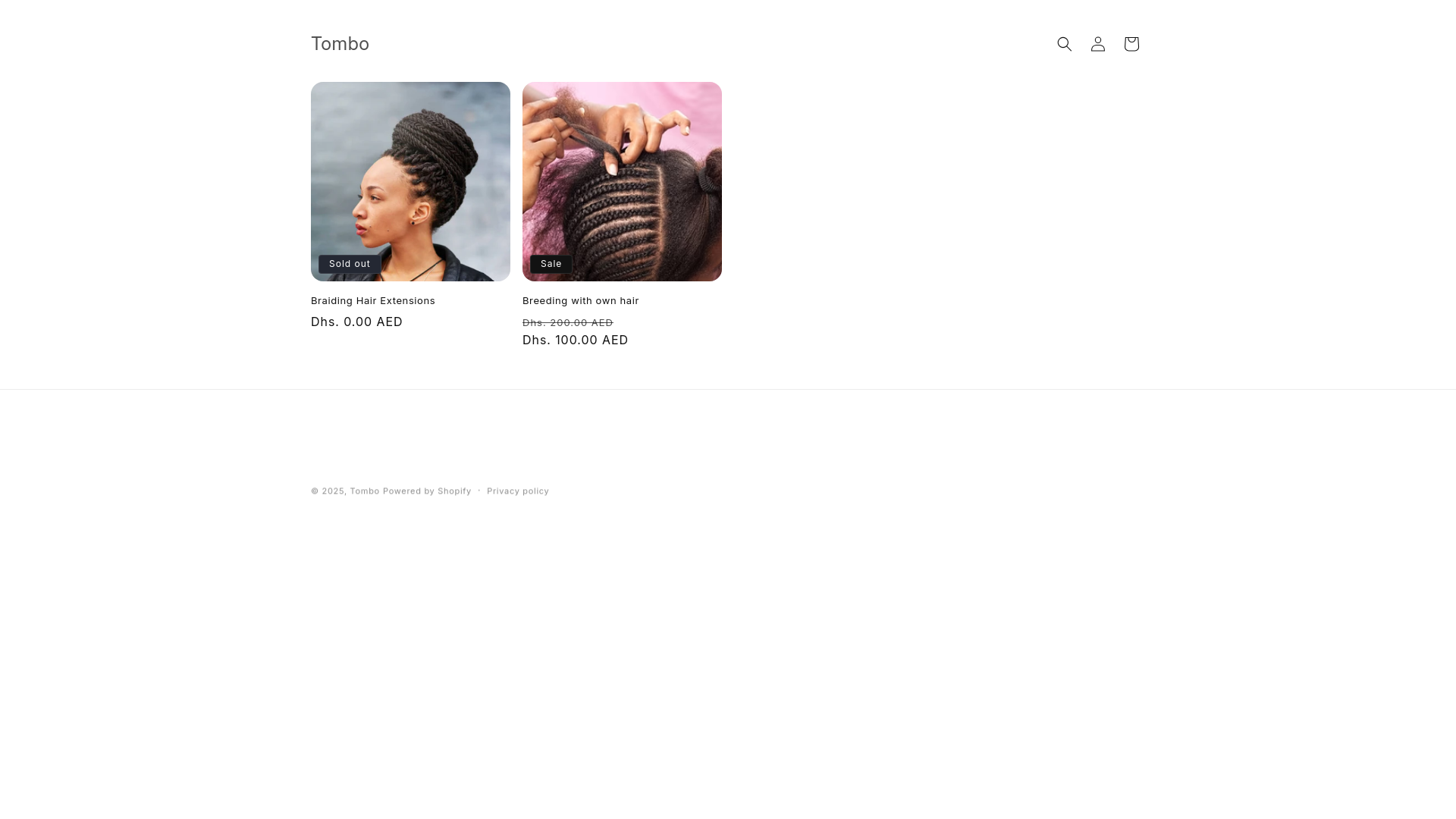 website screenshot of https://tombostore.shop/