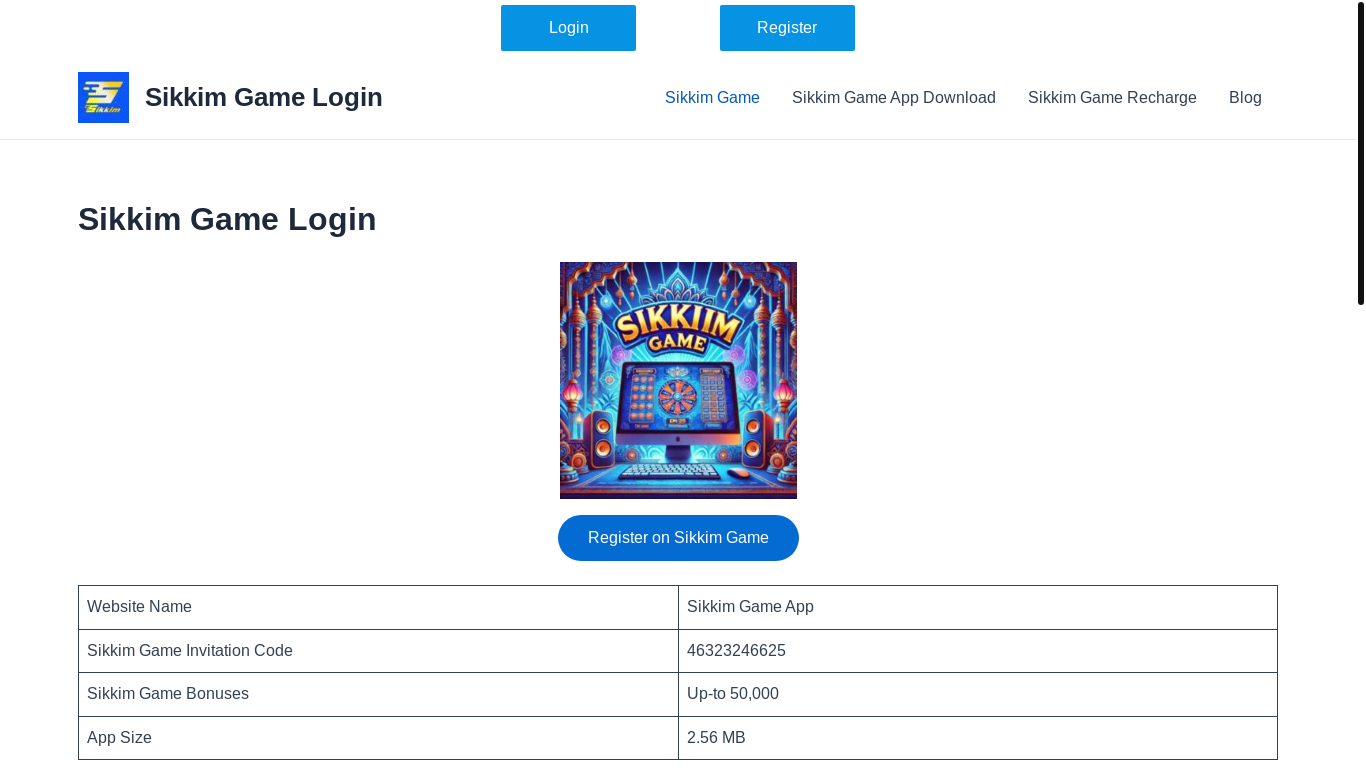 website screenshot of https://sikkimgameplay.com/