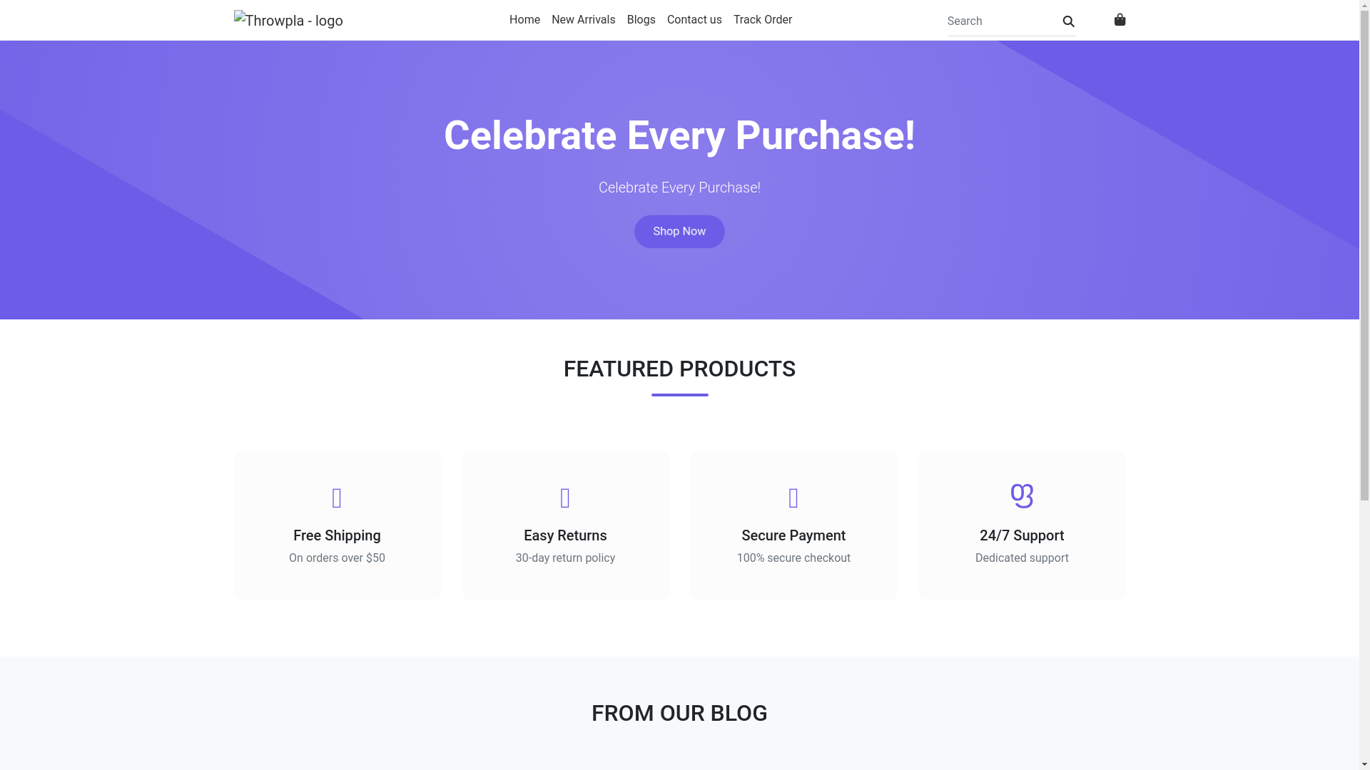 website screenshot of https://throwplay.shop/