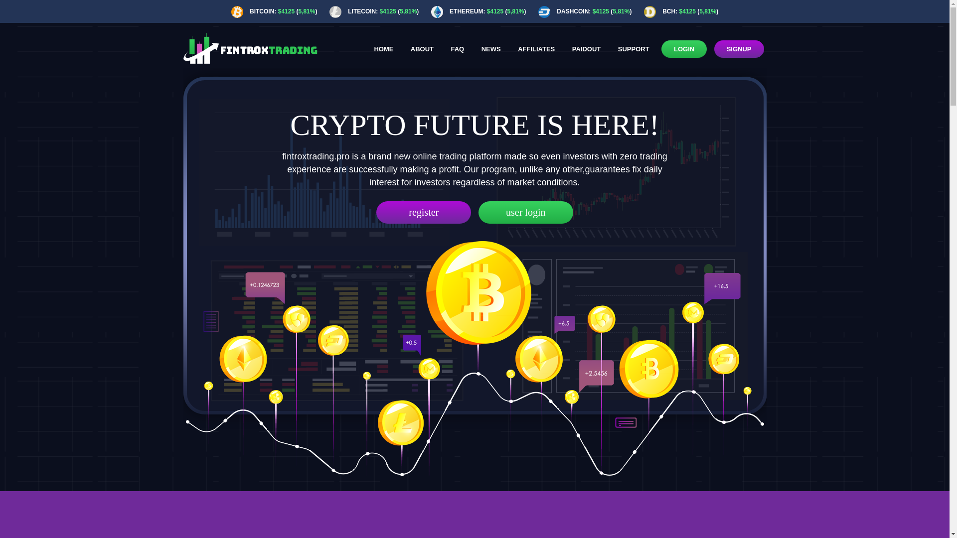 website screenshot of https://fintroxtrading.pro/