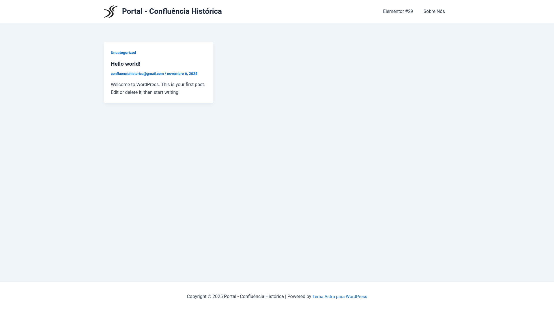 website screenshot of https://confluenciahistorica.com/