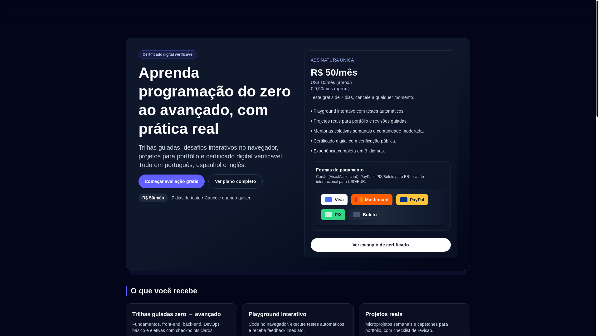 website screenshot of https://triadecode.xyz/