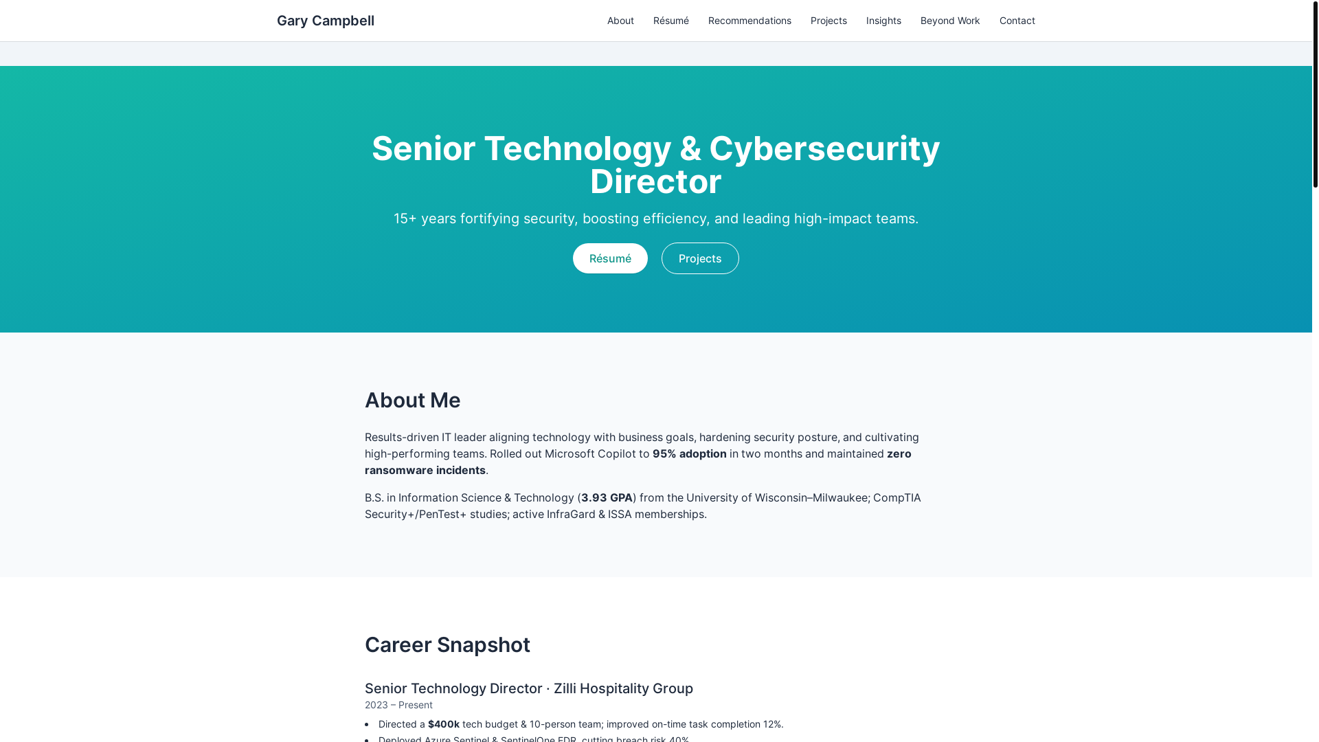 website screenshot of https://garycampbell-tech.pages.dev/