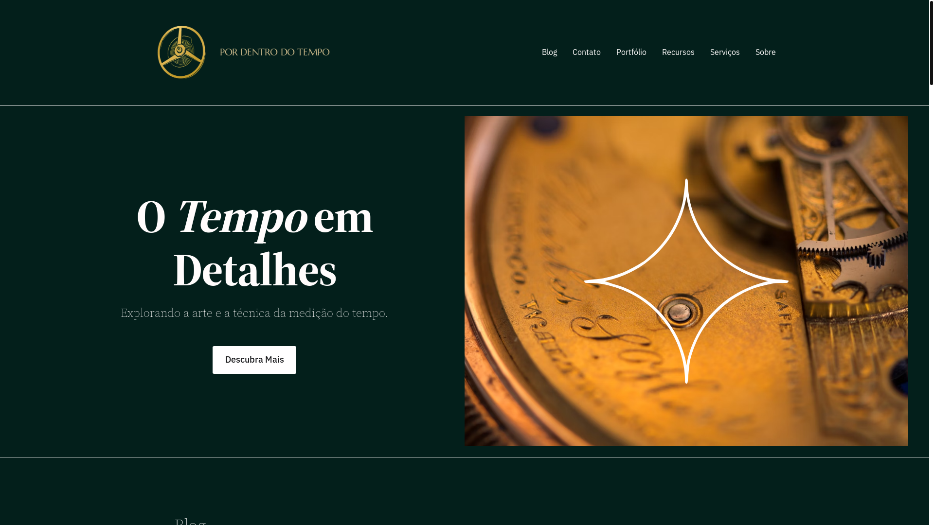 website screenshot of https://pordentrodotempo.com.br/