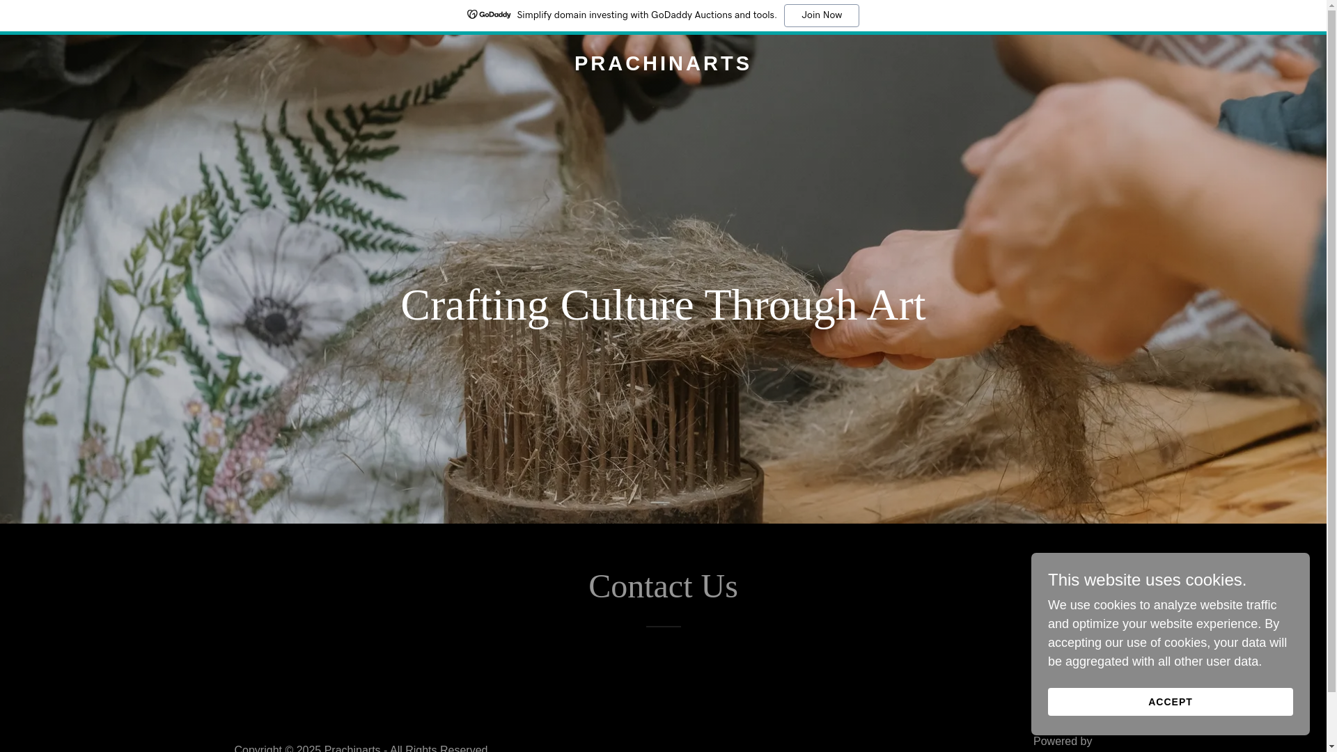 website screenshot of https://prachinarts.com/
