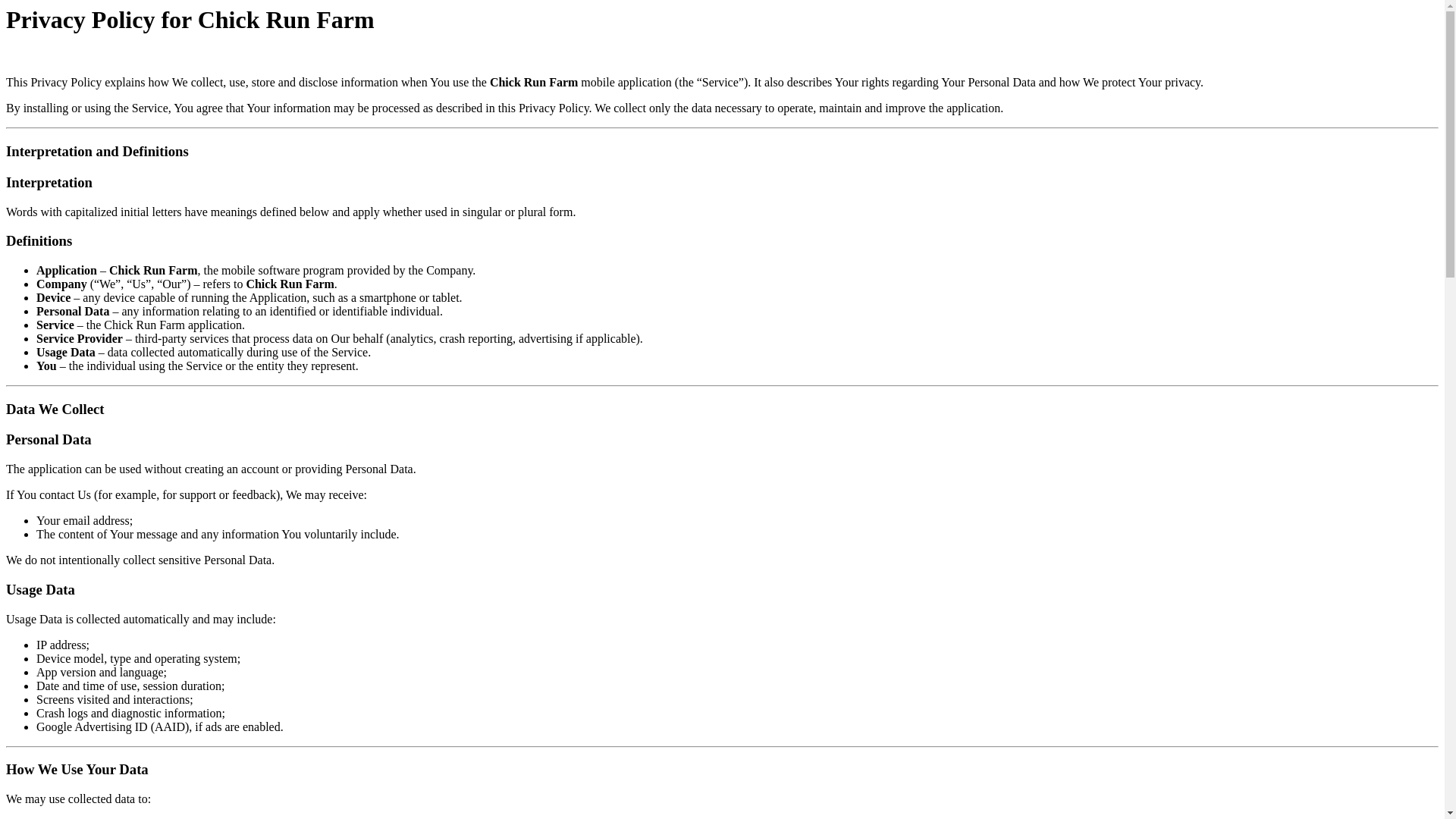 website screenshot of https://chickrunfarm.life/