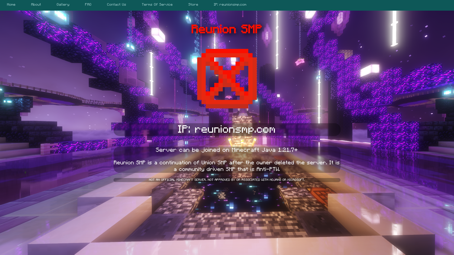 website screenshot of https://reunionsmp-website.pages.dev/