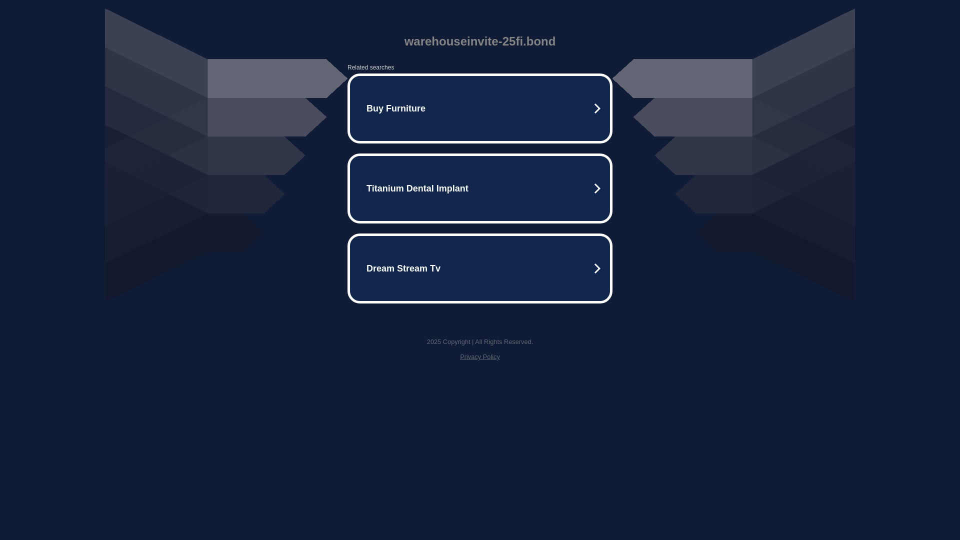 website screenshot of https://warehouseinvite-25fi.bond/
