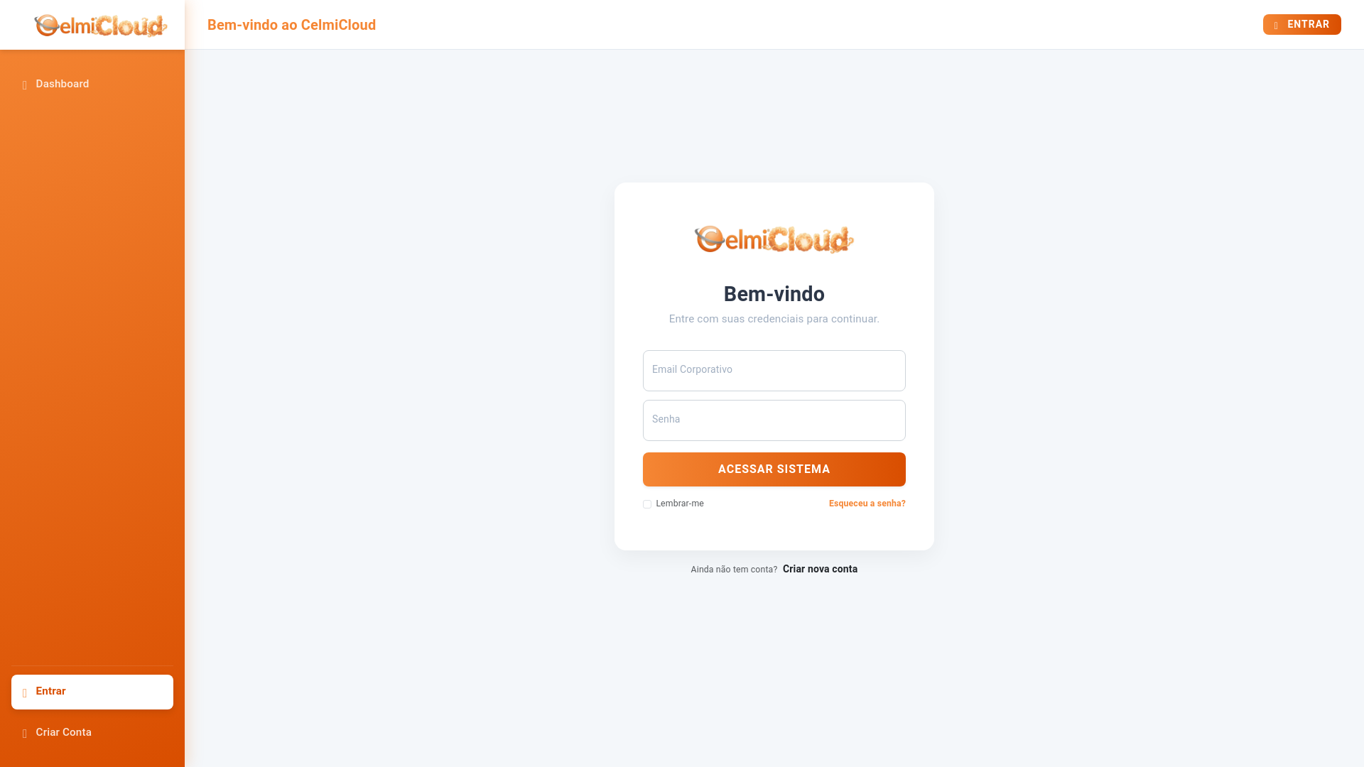 website screenshot of https://celmicloud.com.br/