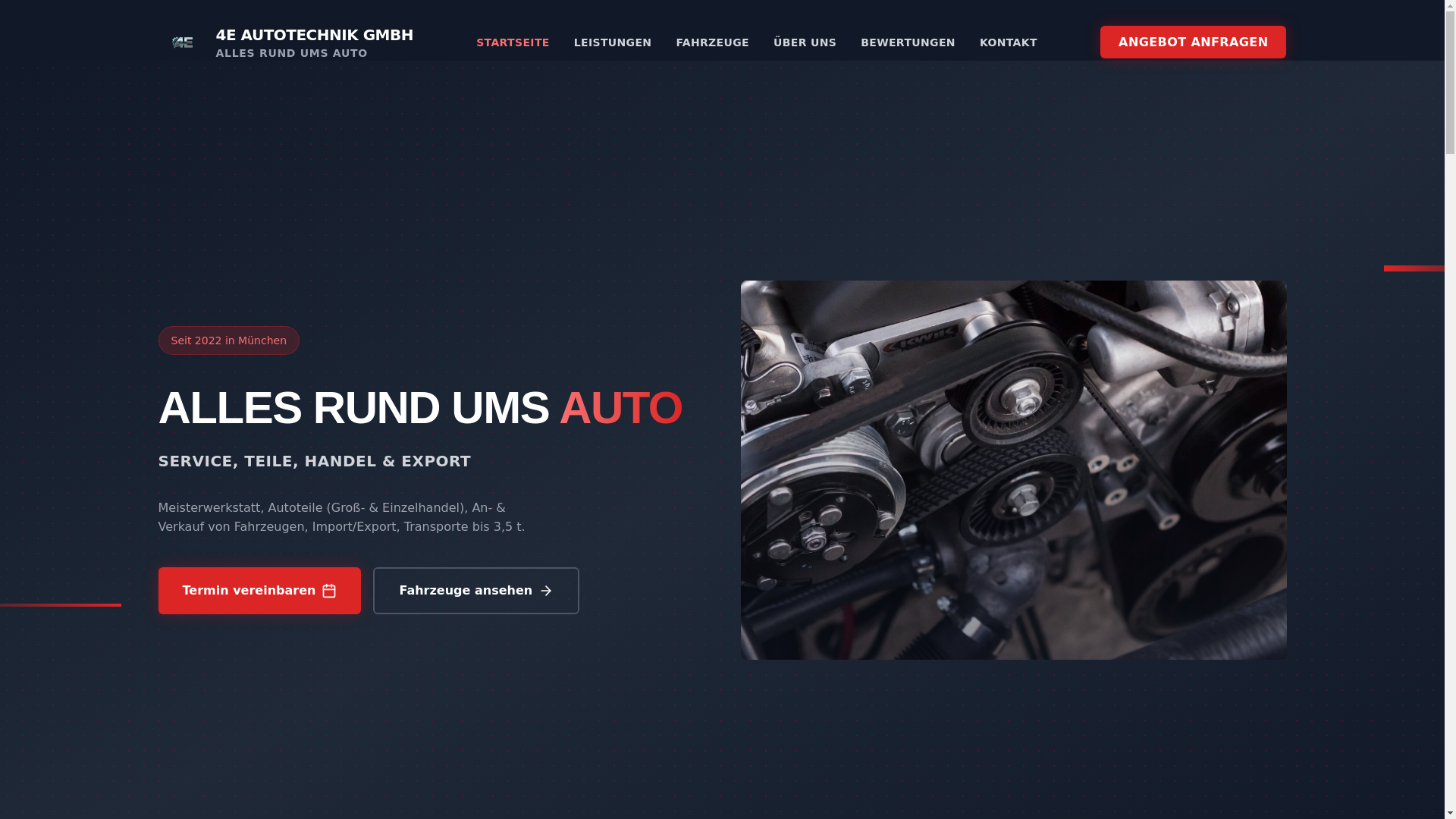 website screenshot of https://4e-autotechnik.de/