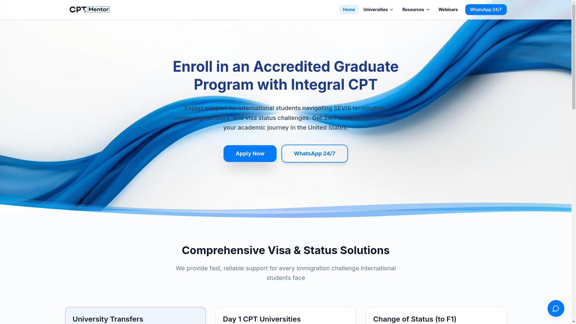 website screenshot of https://cptmentor.com/