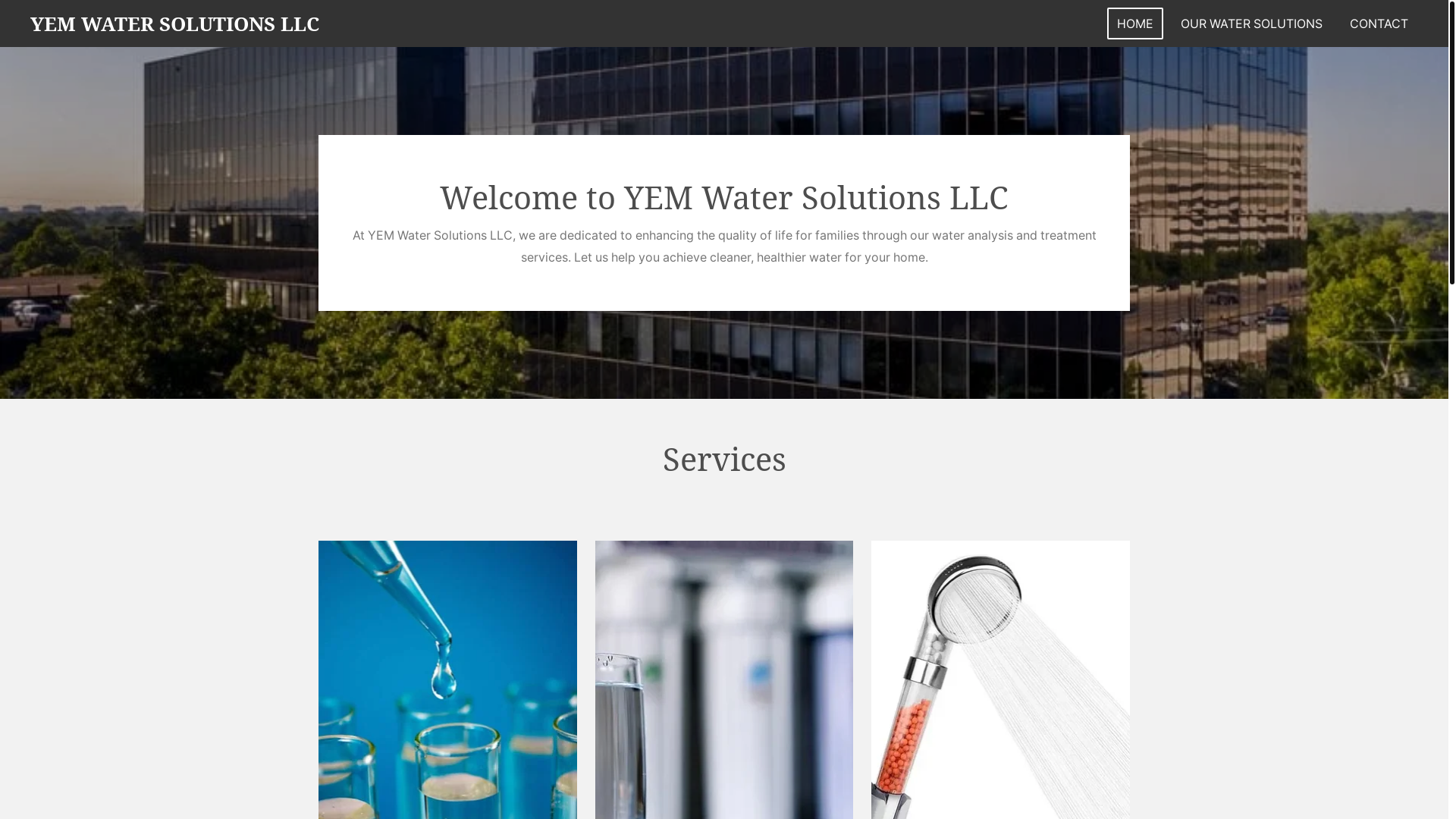 website screenshot of https://yemwatersolutionsllc.com/