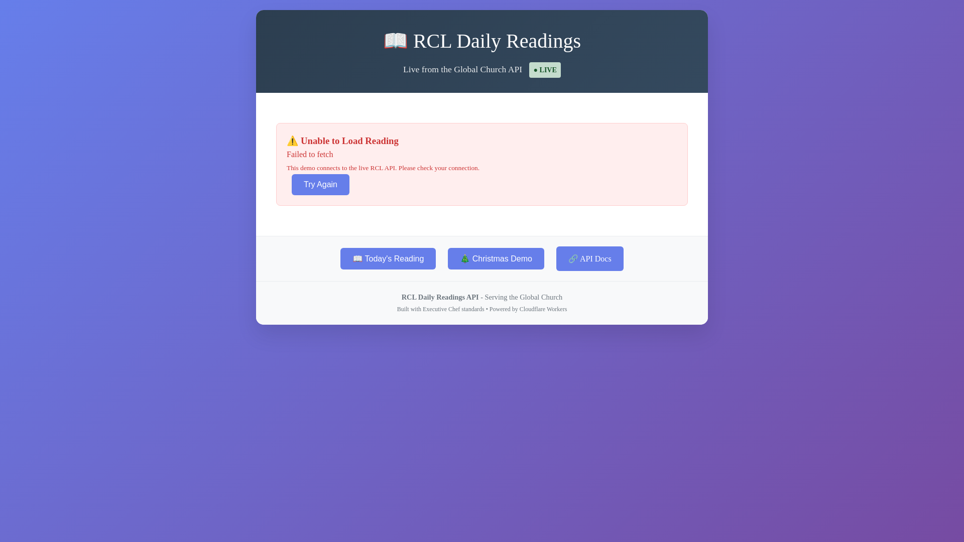 website screenshot of https://rcl-readings-demo.pages.dev/