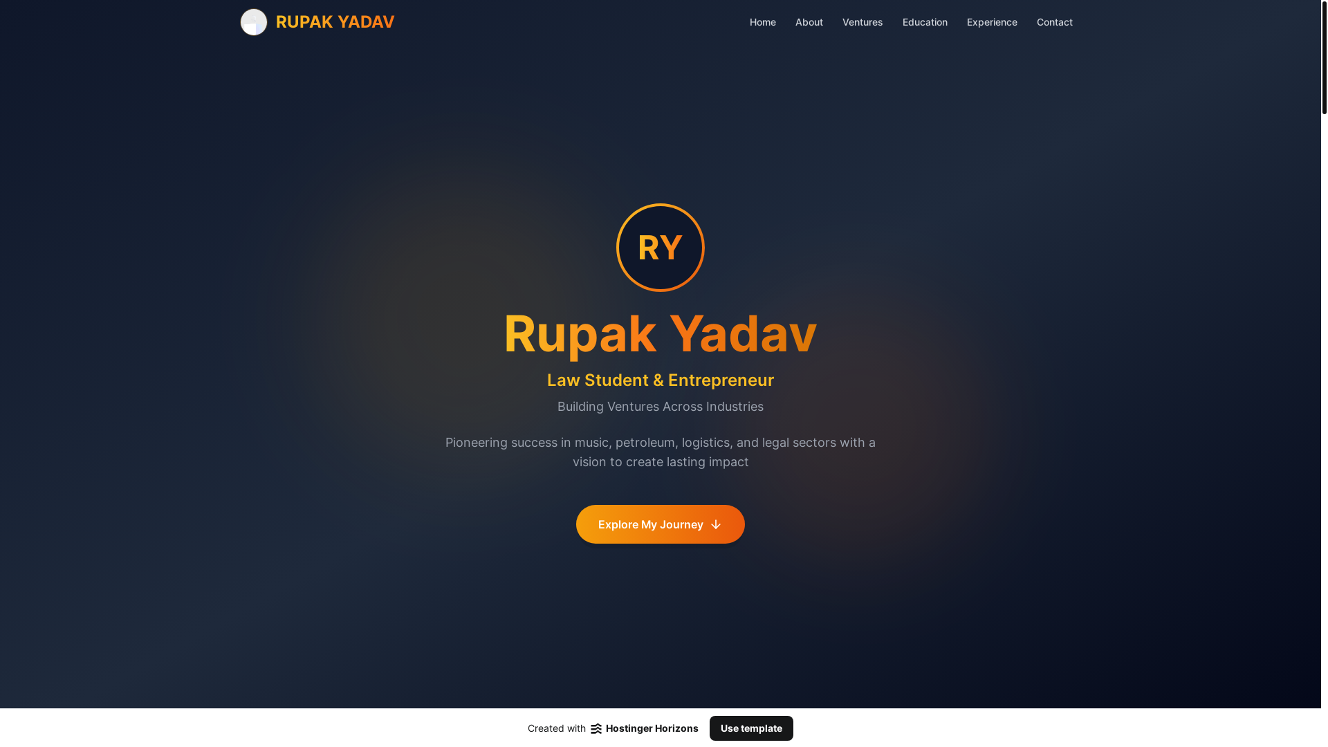 website screenshot of https://rupakyadav.com/