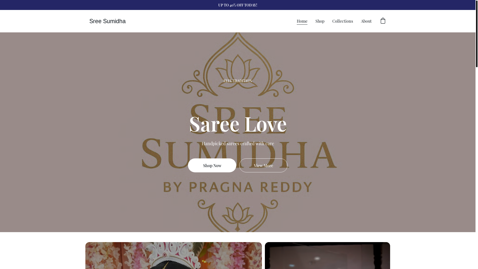 website screenshot of https://sreesumidha.store/