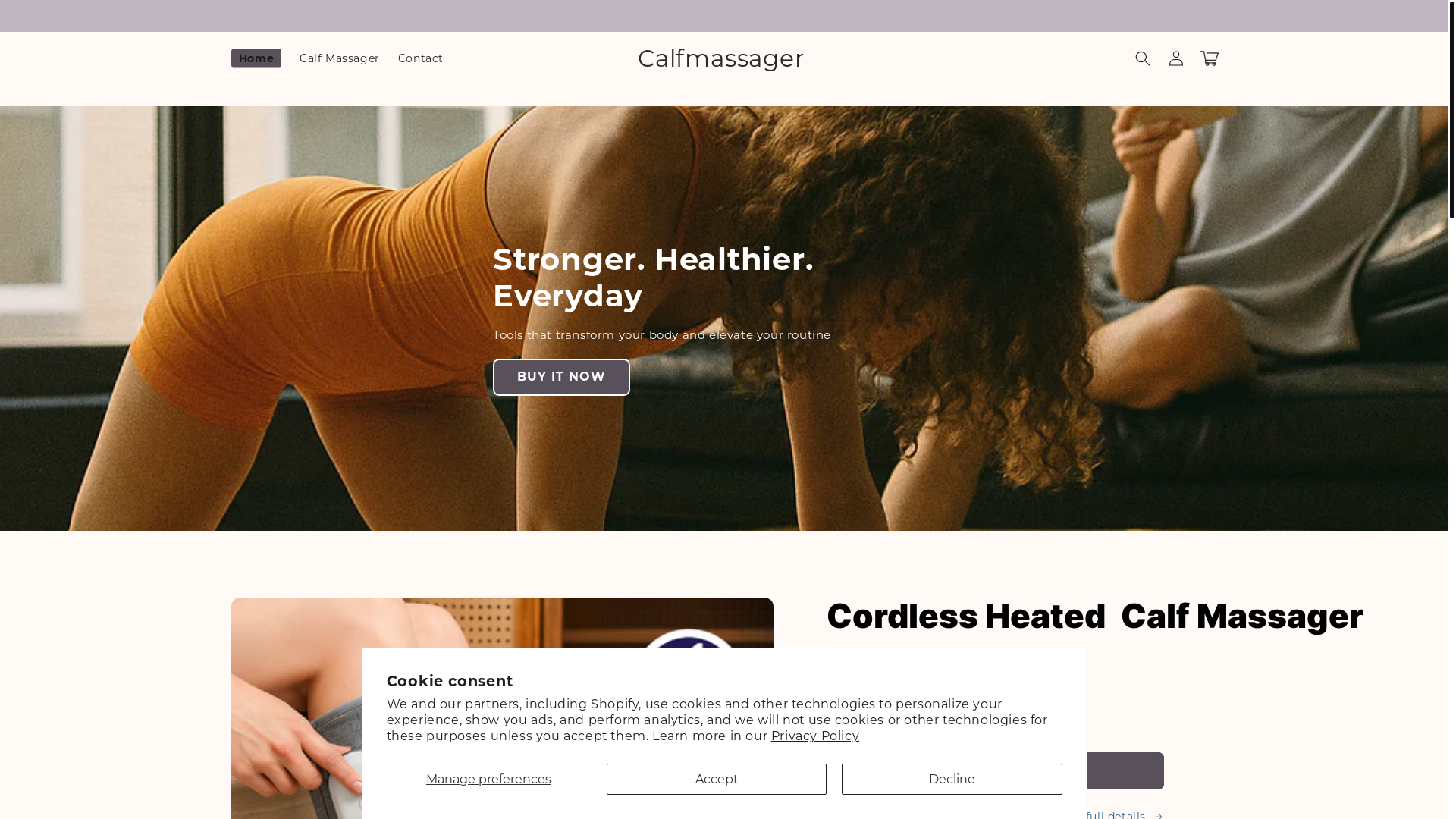 website screenshot of https://vibracalf.com/