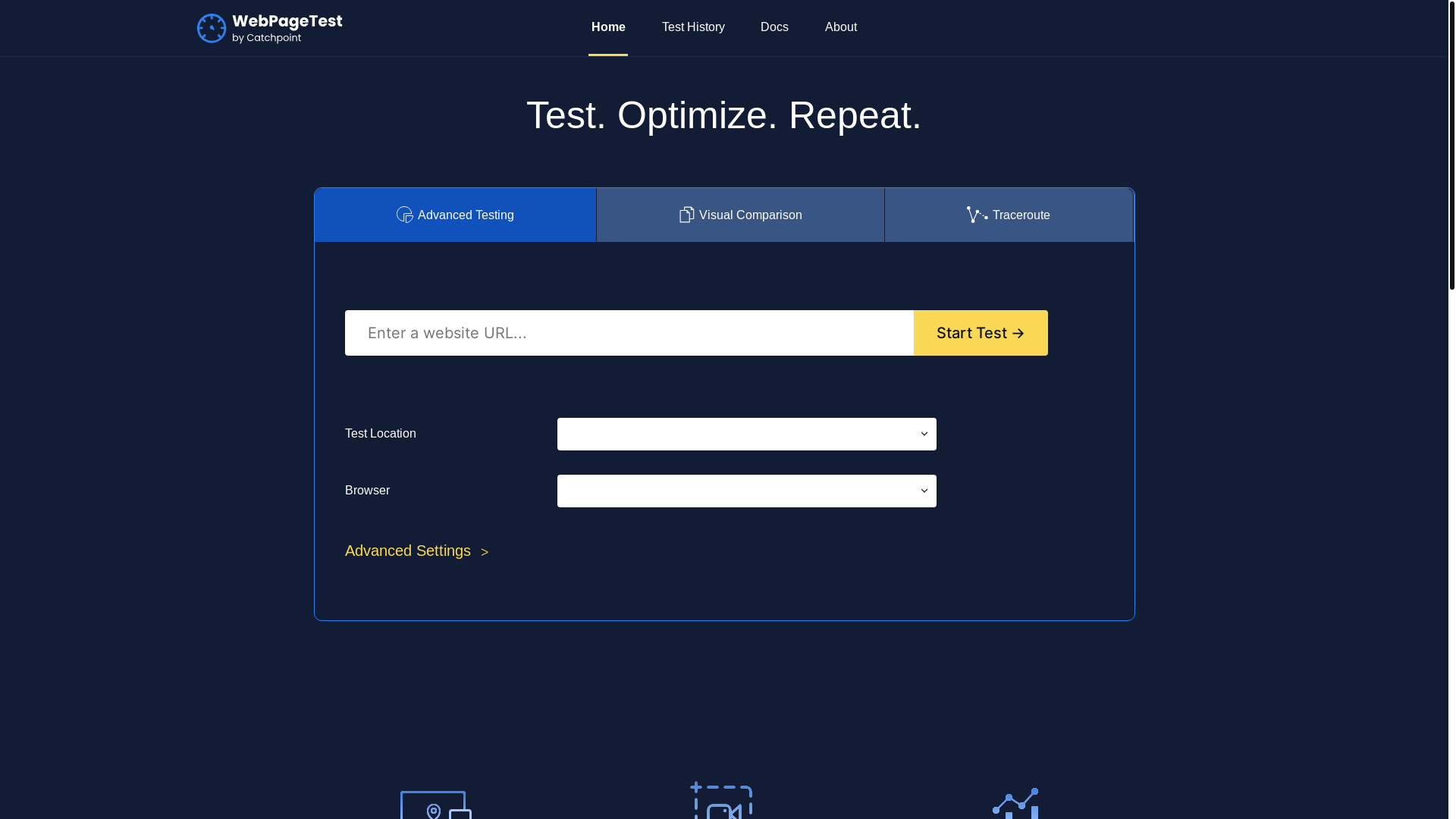website screenshot of https://sitespeed.cy/