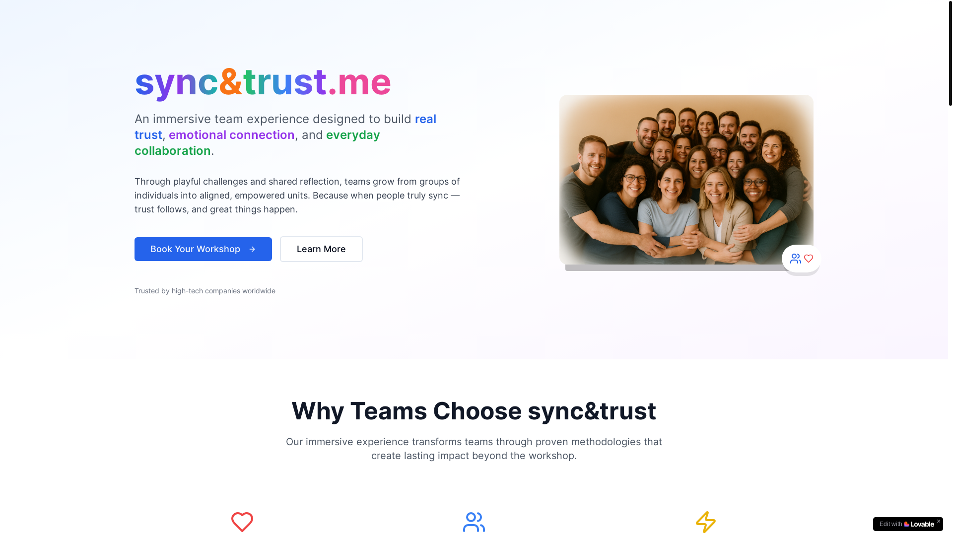 website screenshot of https://synctrust.me/