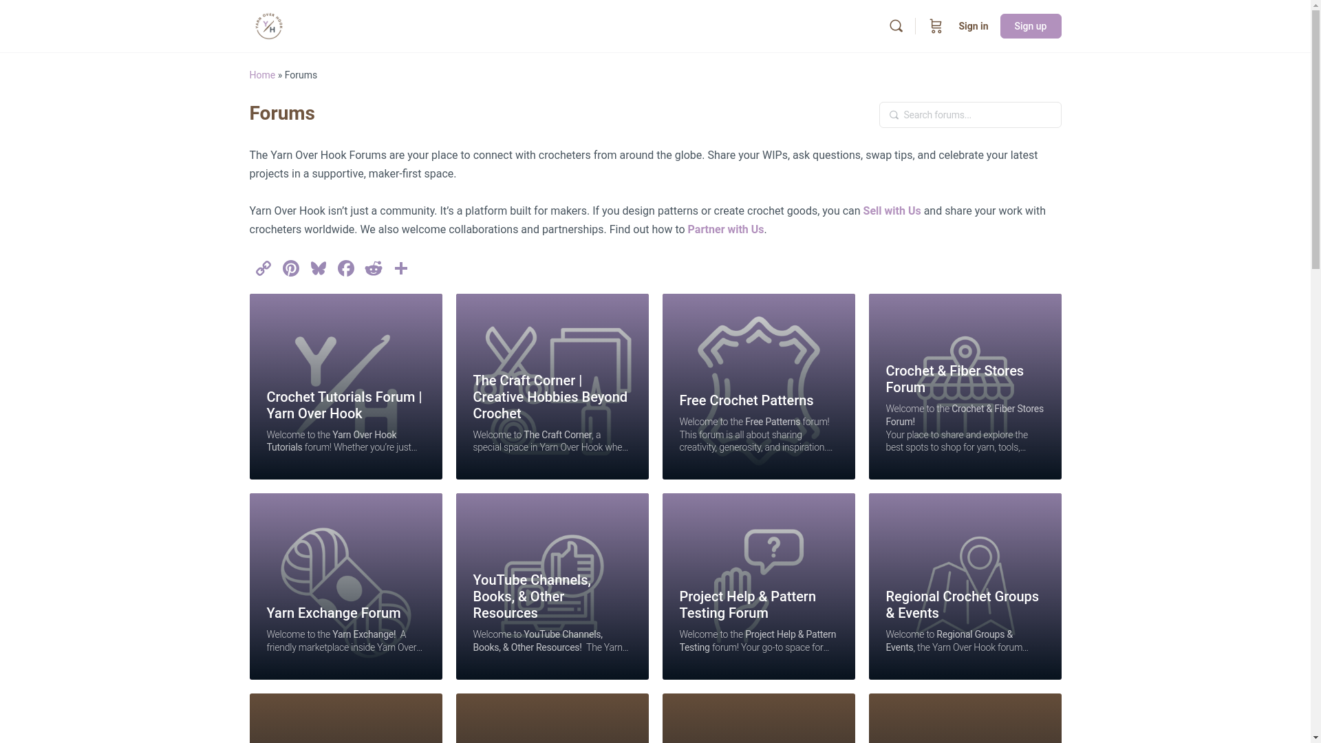 website screenshot of https://crochetgroups.com/