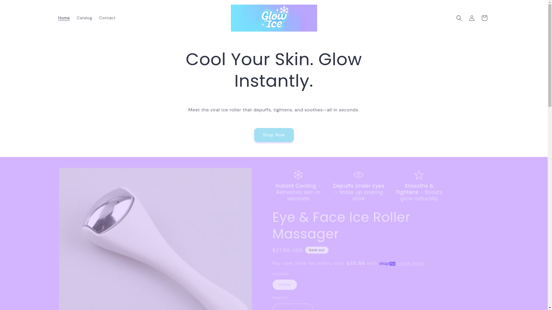 website screenshot of https://shopglowice.com/