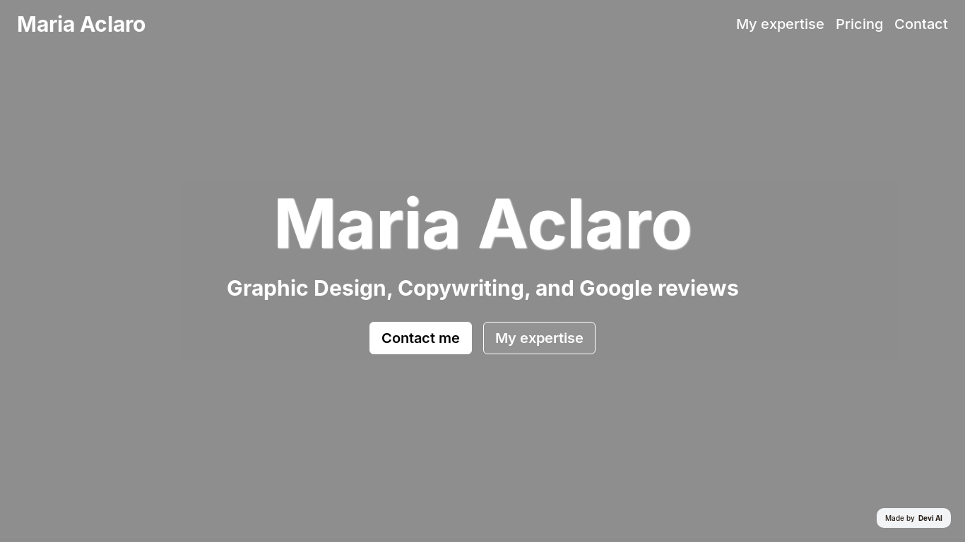 website screenshot of https://mariaaclaro.pages.dev/