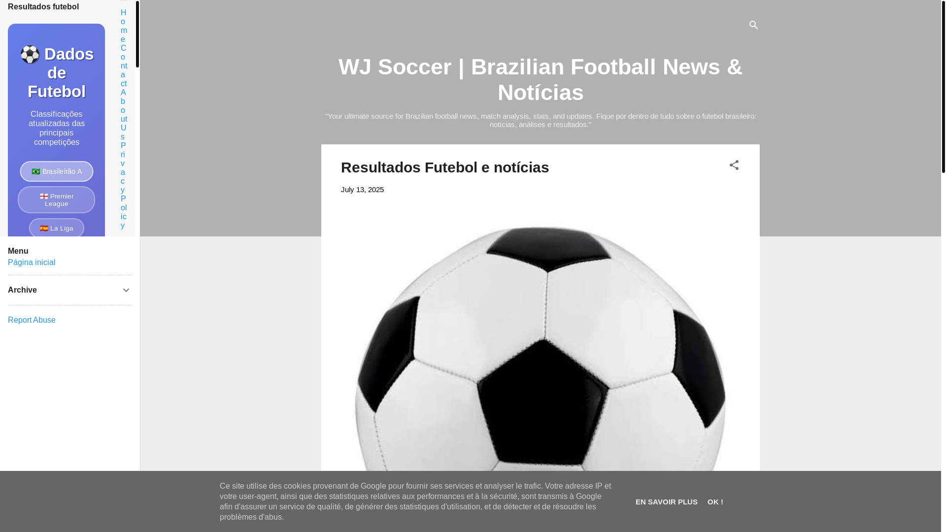 website screenshot of https://wjsoccer.com/
