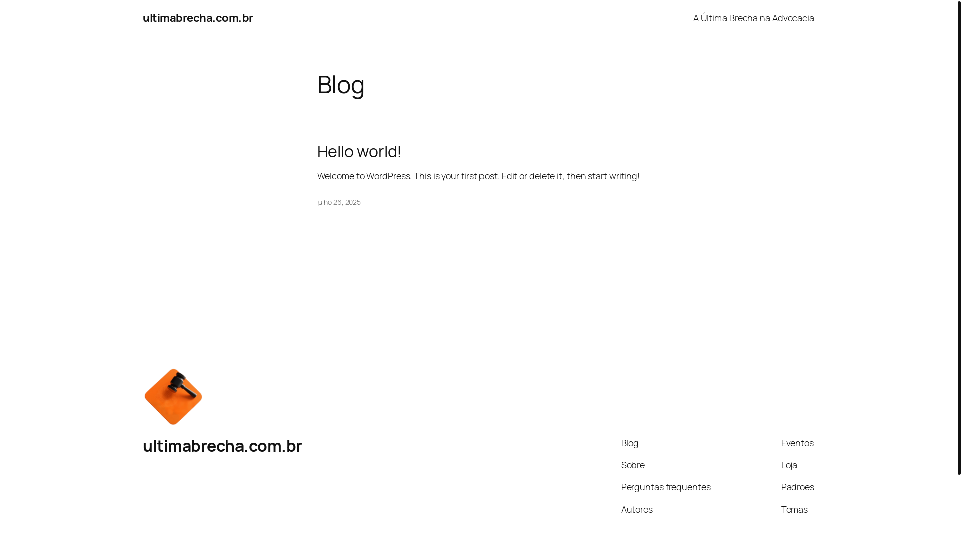 website screenshot of https://ultimabrecha.com.br/