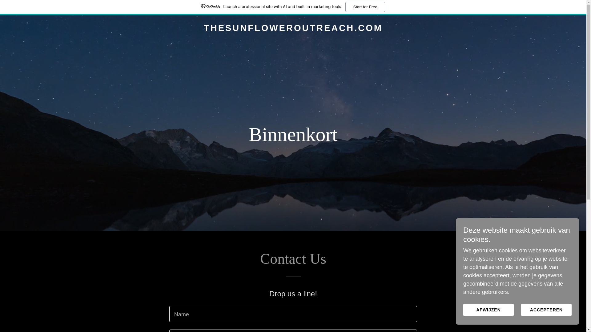 website screenshot of https://thesunfloweroutreach.com/