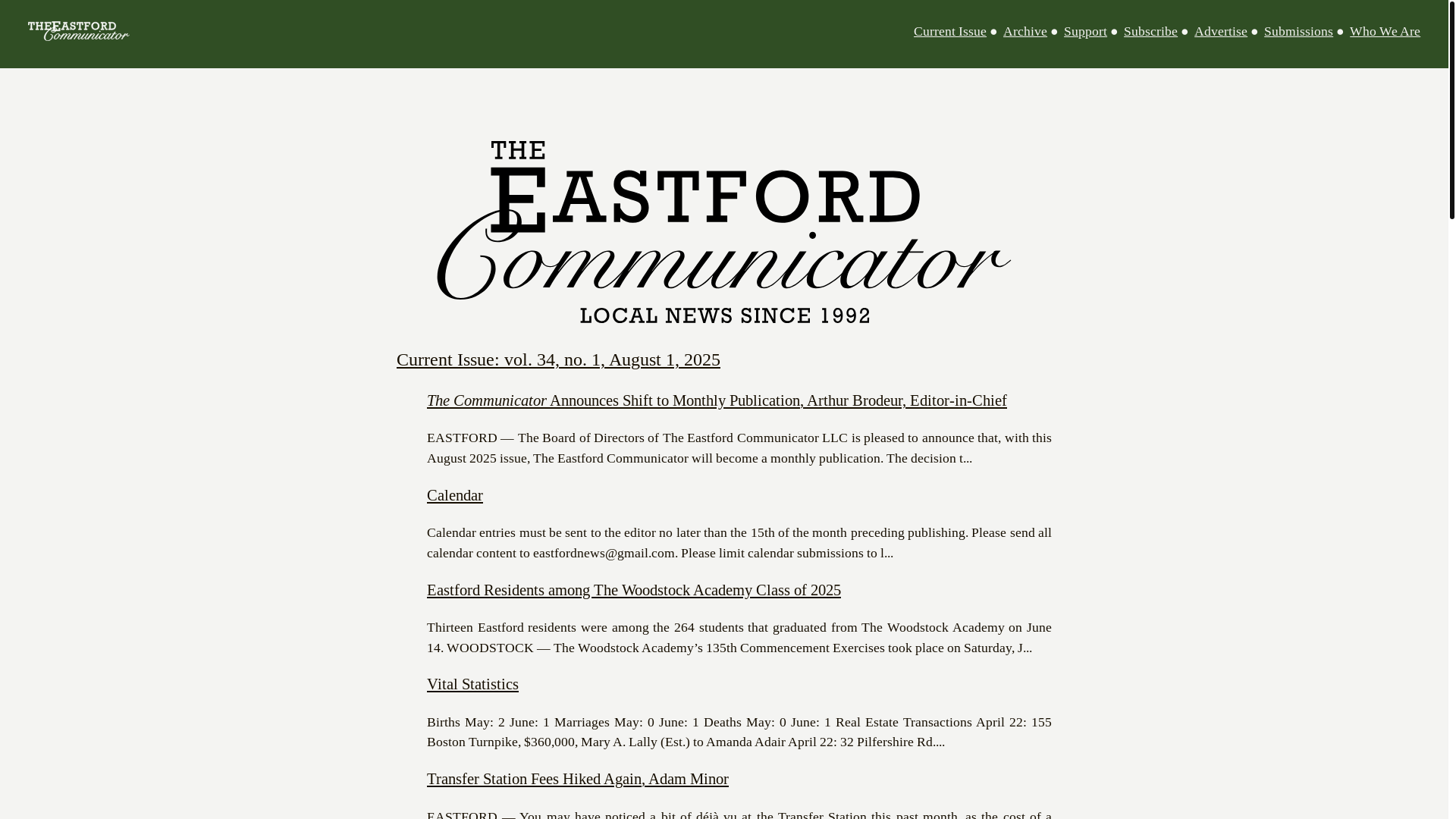 website screenshot of https://eastford-communicator.pages.dev/
