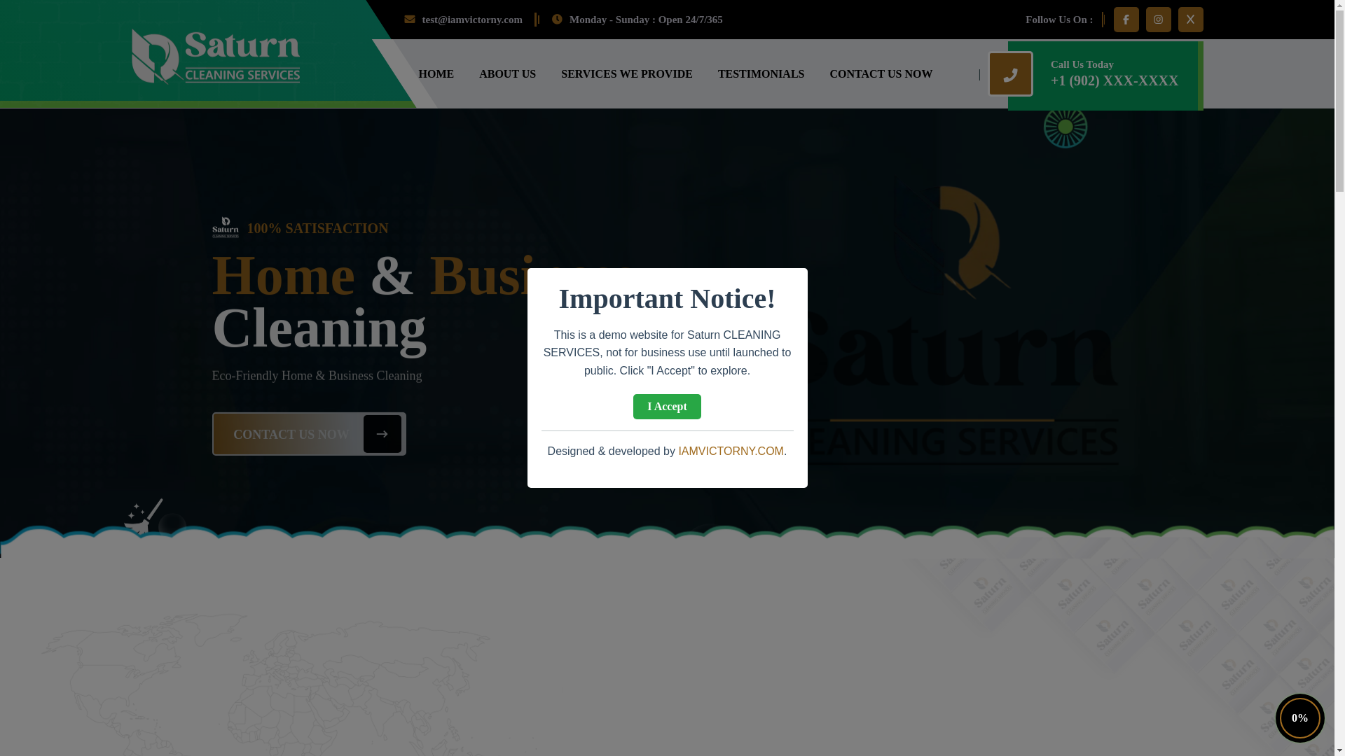 website screenshot of https://saturncleaningservices.ca/