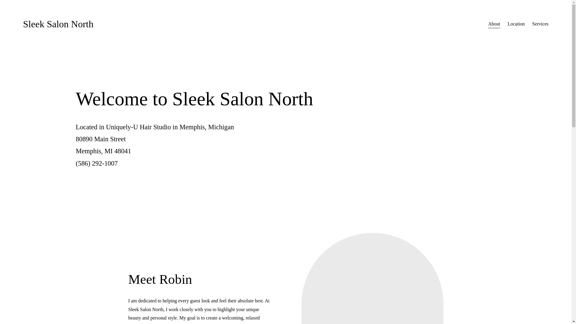 website screenshot of https://sleeksalonnorth.com/