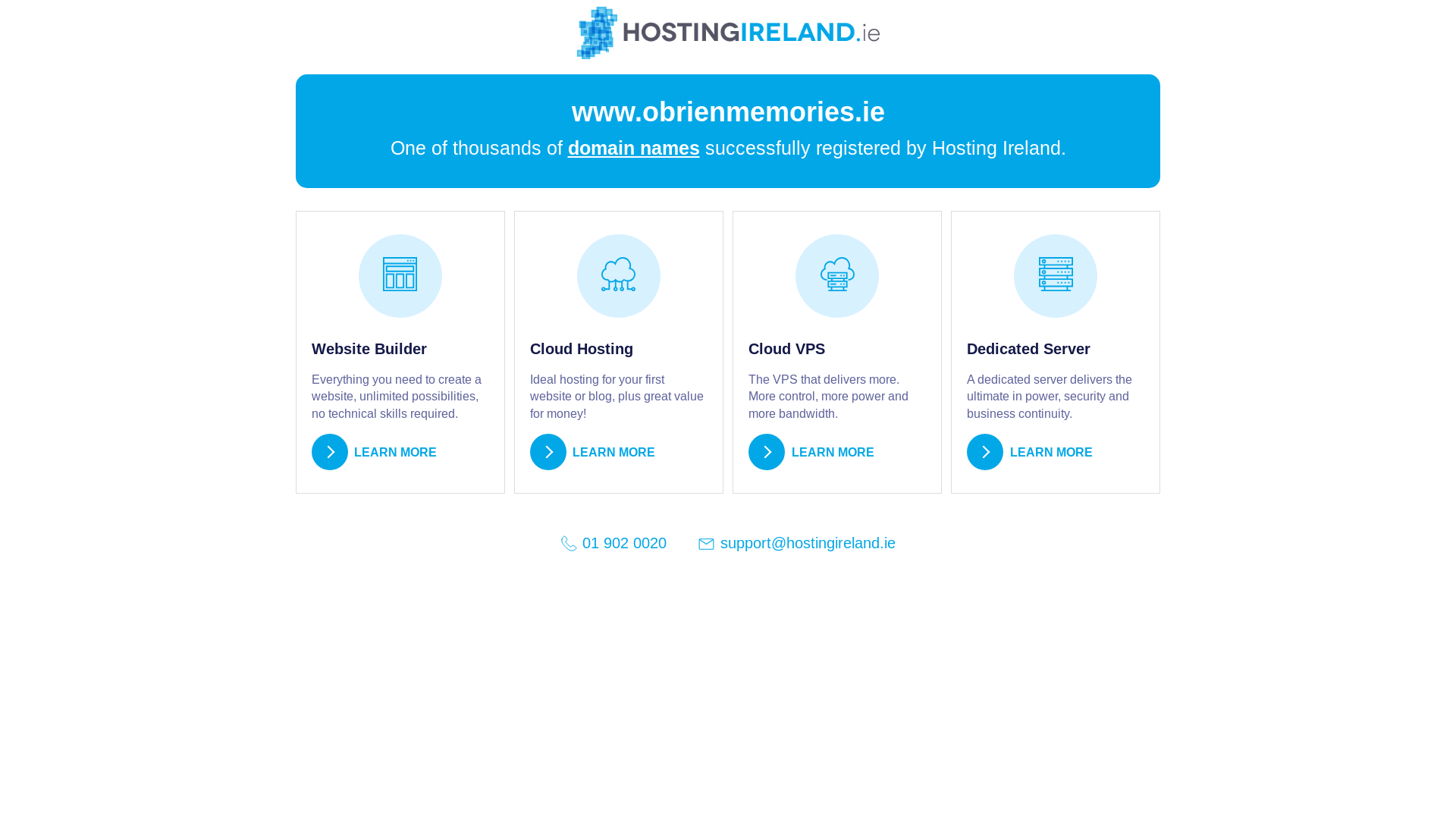 website screenshot of https://obrienmemories.ie/