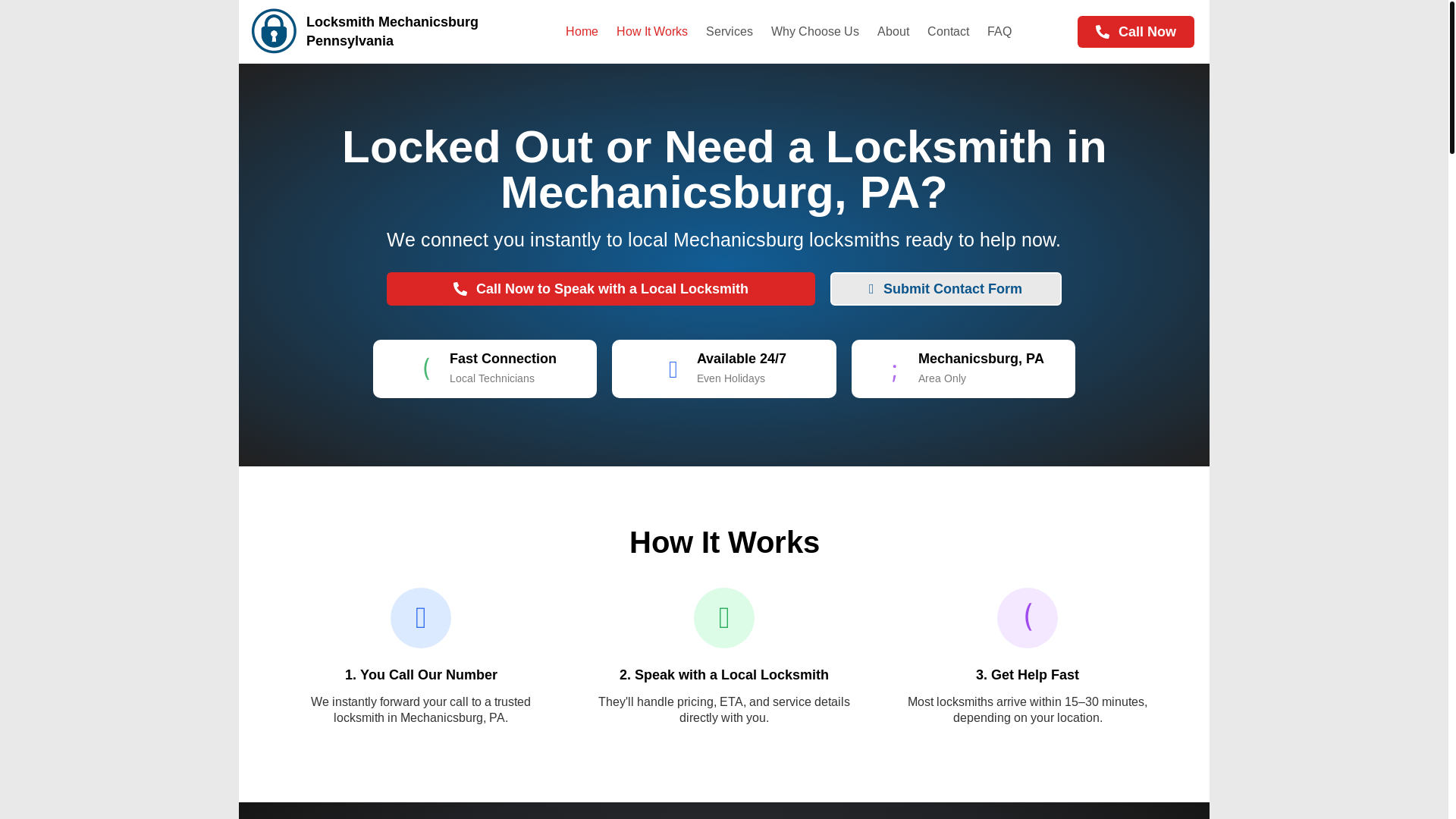 website screenshot of https://locksmith-mechanicsburg-pa.com/