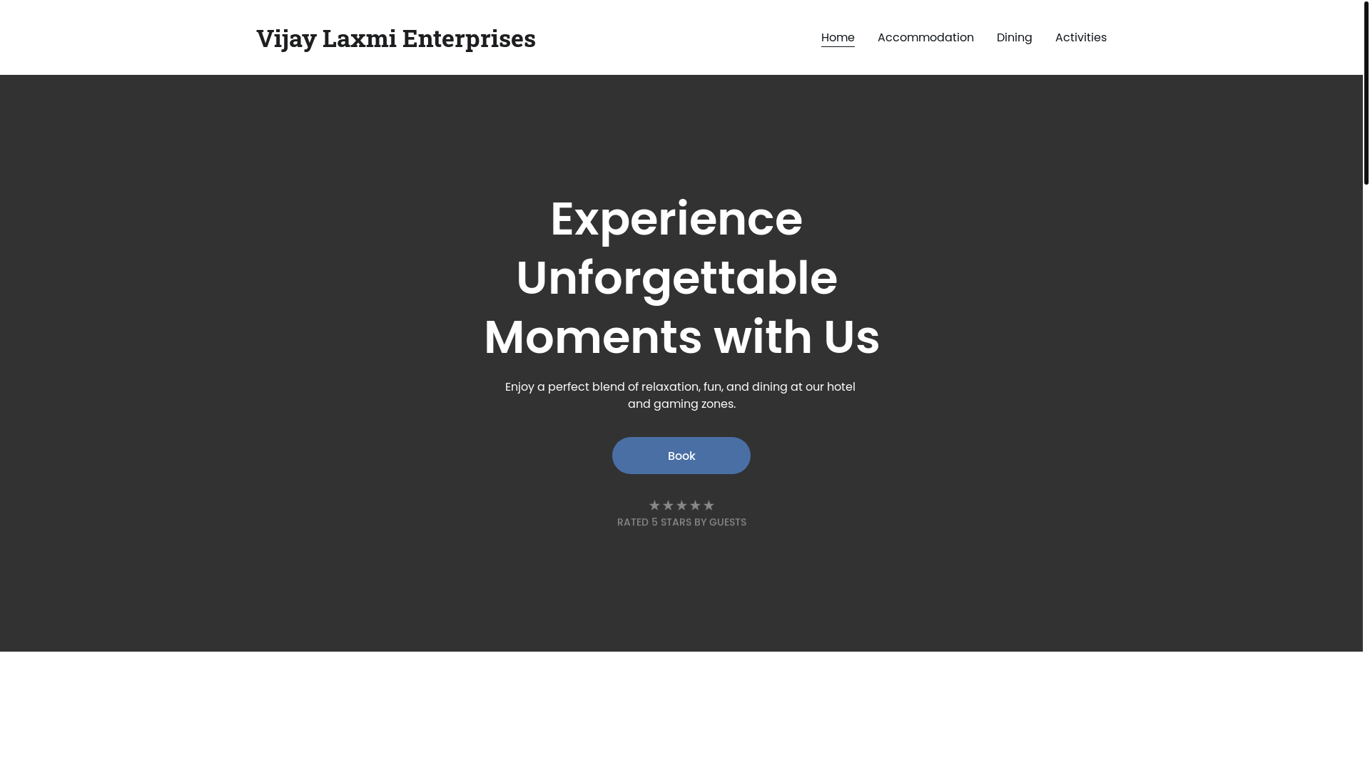 website screenshot of https://vijaylaxmienterprises.store/