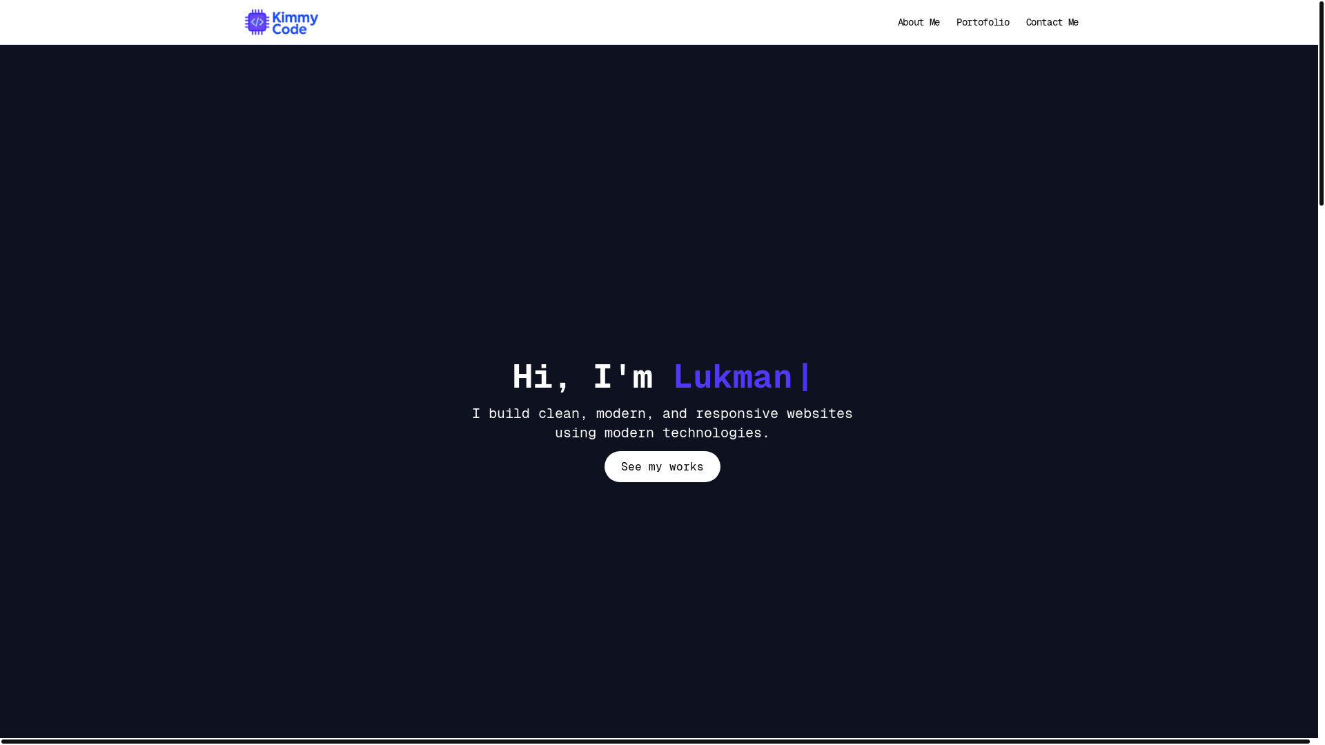 website screenshot of https://kimmycode.online/