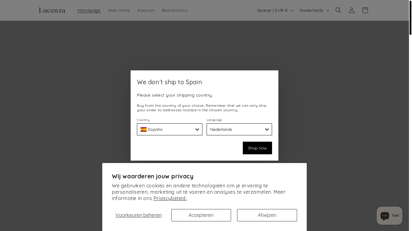 website screenshot of https://lucenzas.com/
