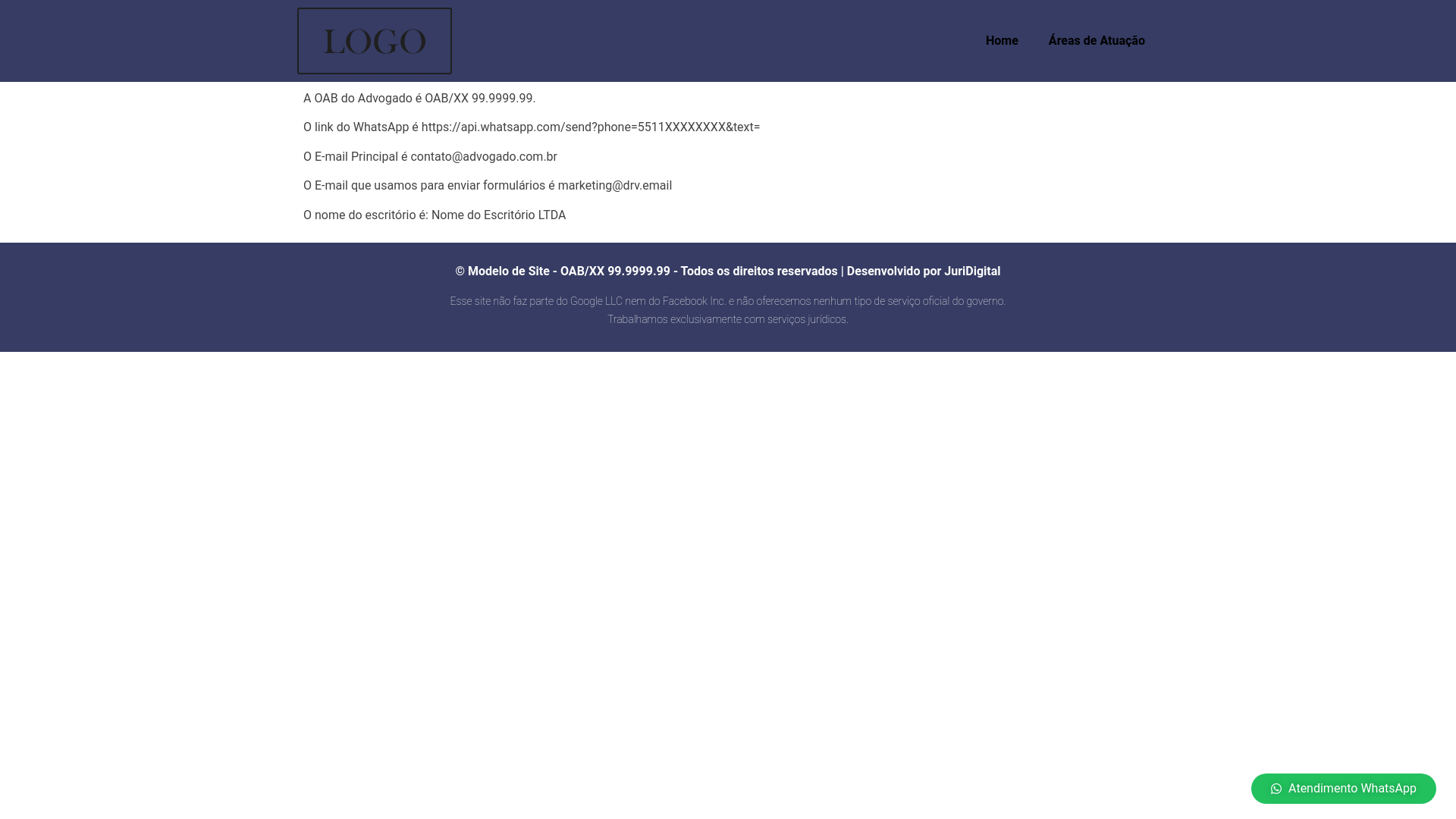 website screenshot of https://renataadv.com.br/