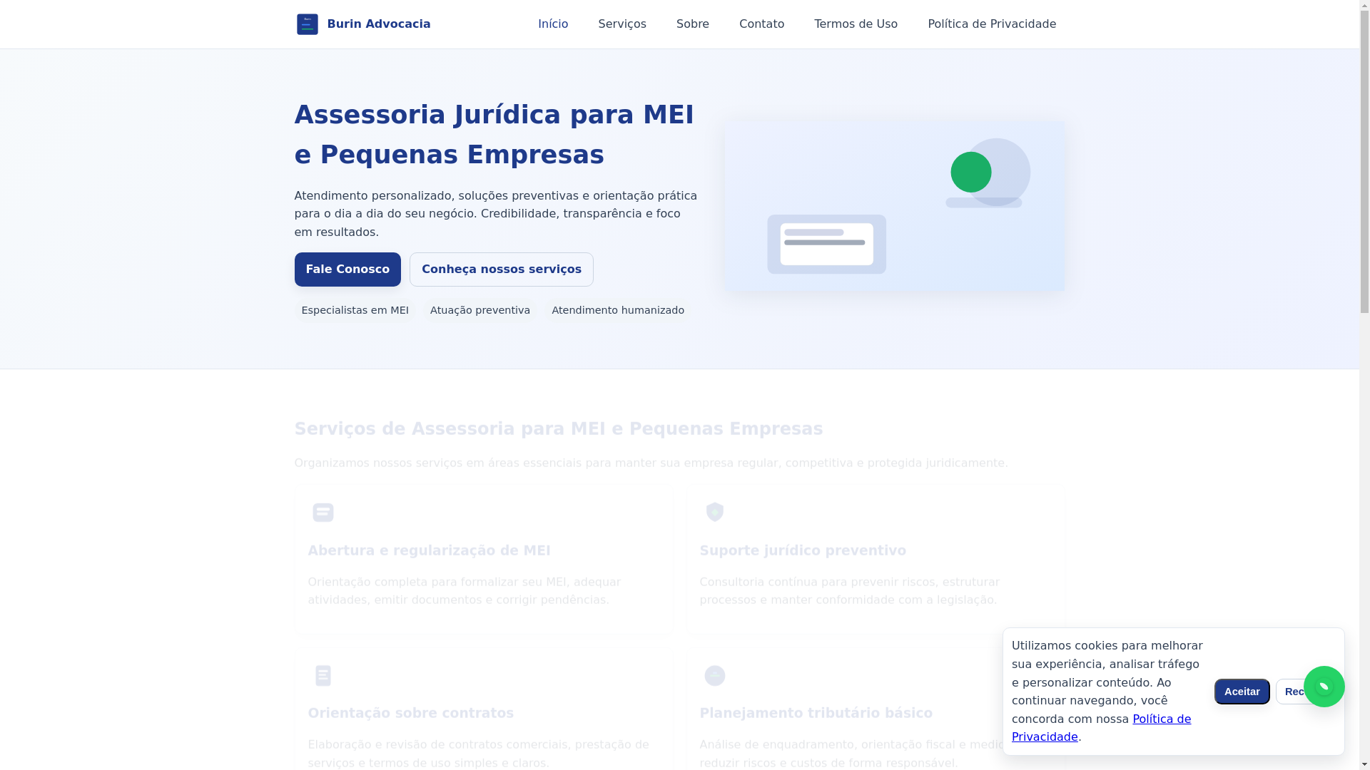 website screenshot of https://burinassessoriamei.pro/