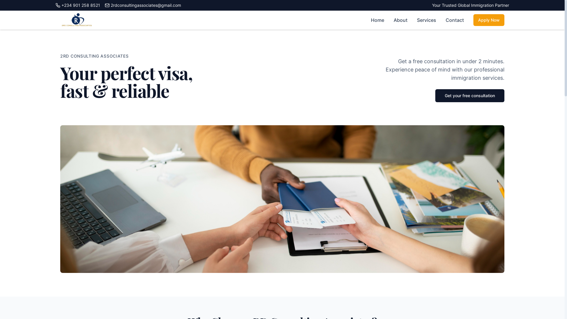 website screenshot of https://2rdconsultingassociates.com/