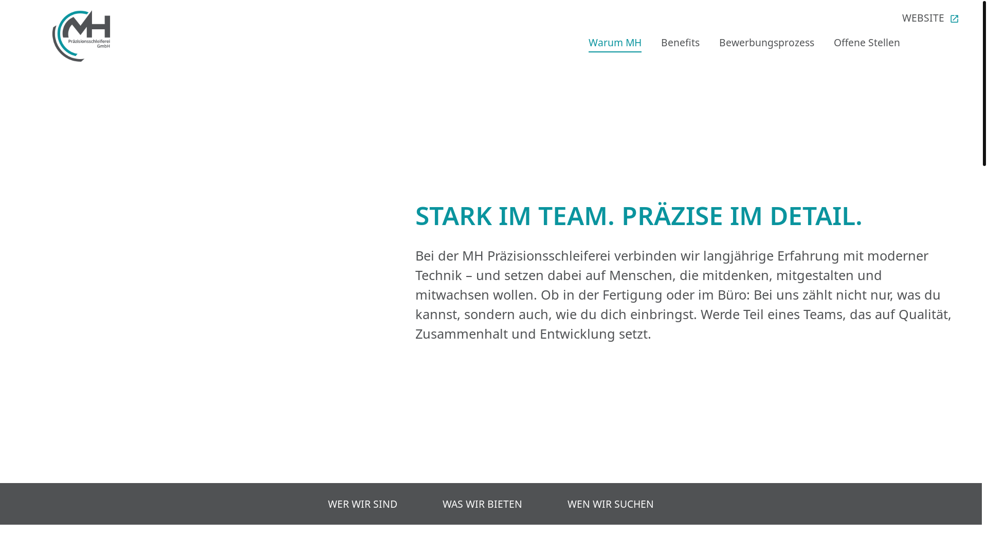 website screenshot of https://mh-schleifen.jobs/