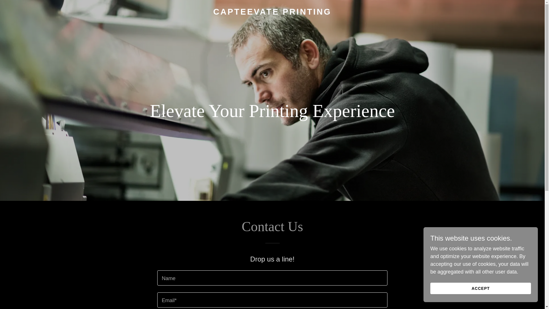 website screenshot of https://capteevateprinting.com/