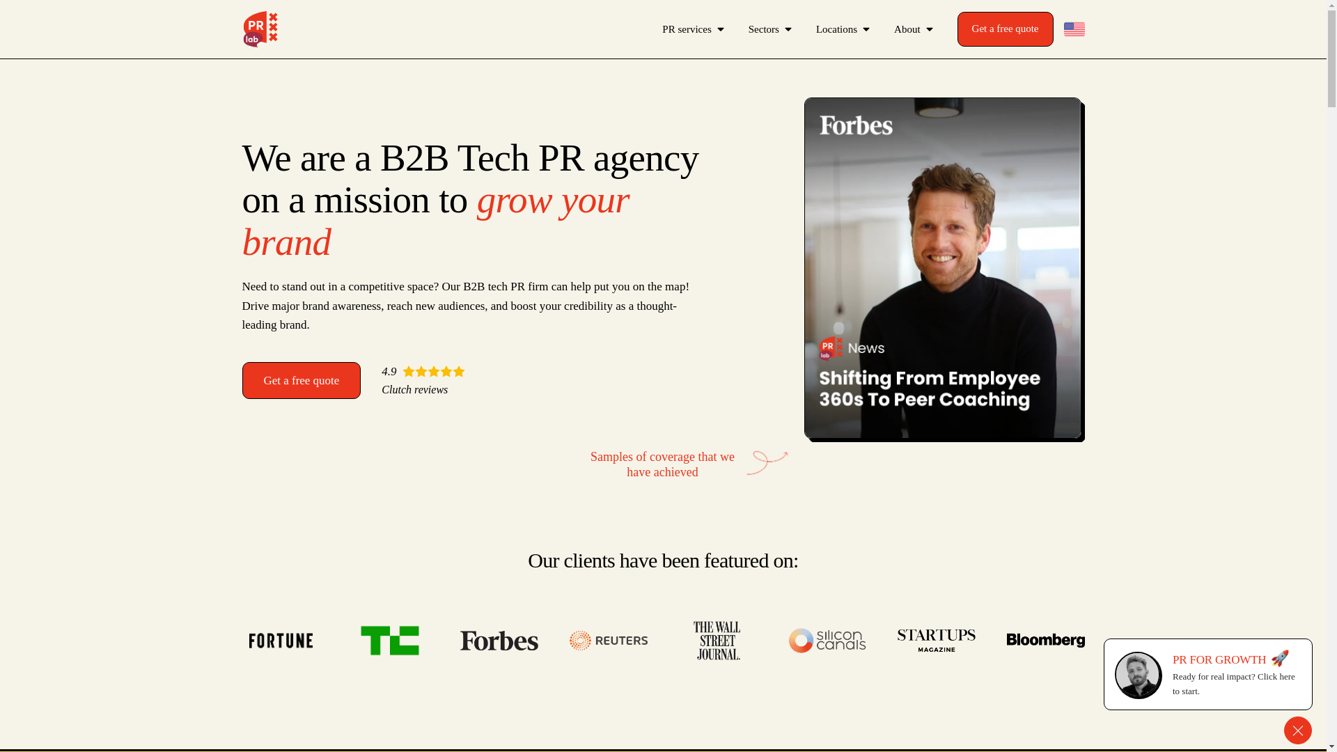 website screenshot of https://theprlabstudio.co/