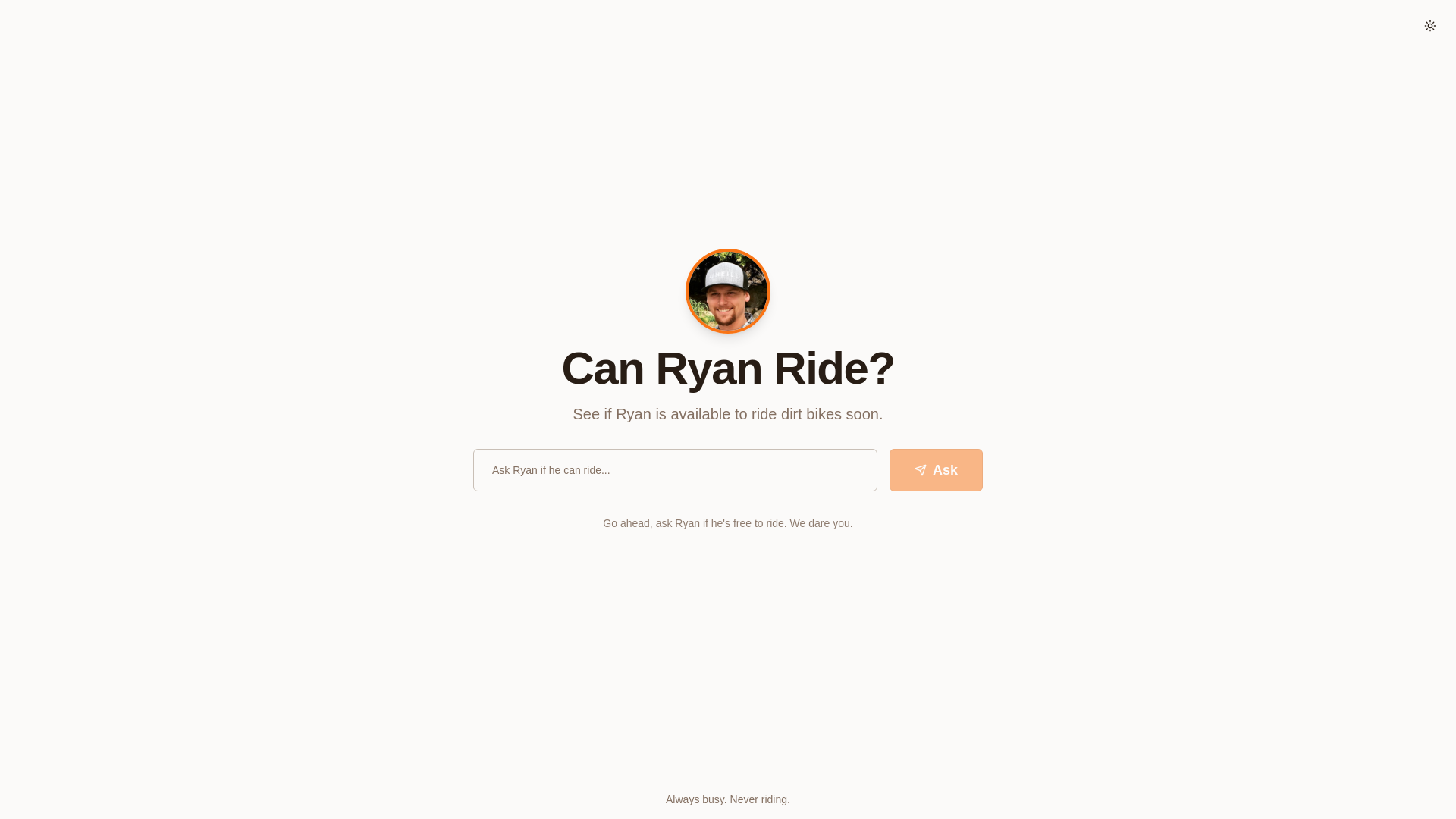 website screenshot of https://canryanride.com/